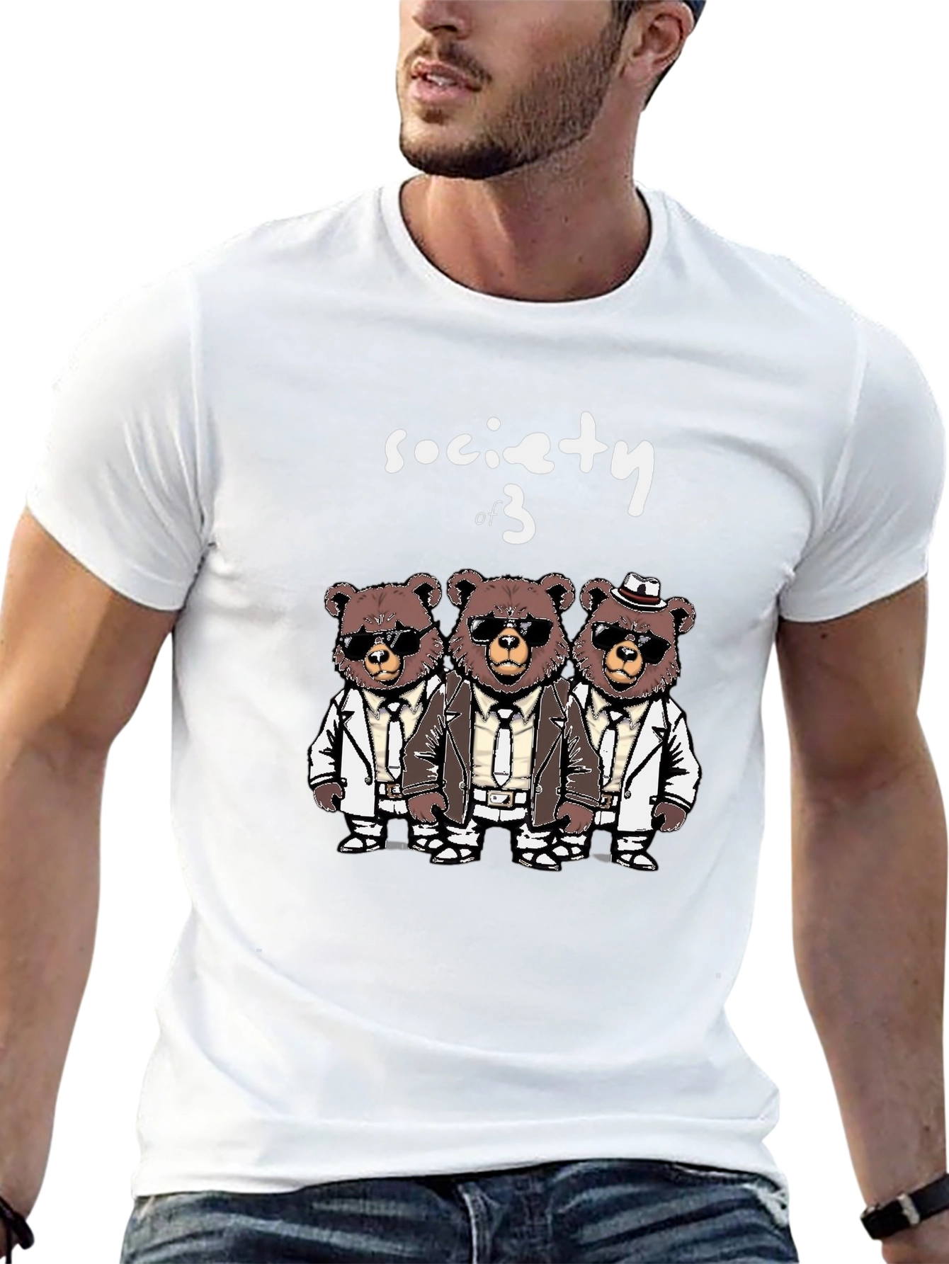 Black Society of 3 Bears T-Shirt - Trendy & Unique! view 13