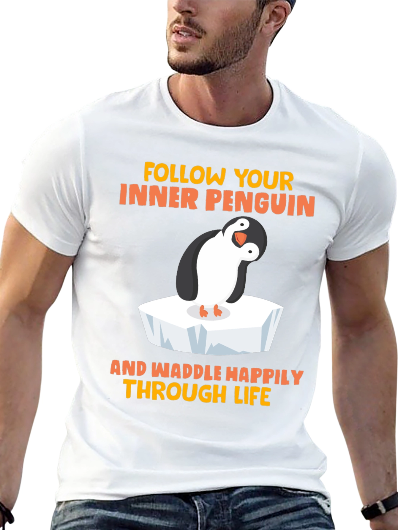 Black Penguin Graphic T-Shirt - Waddle Happily view 13