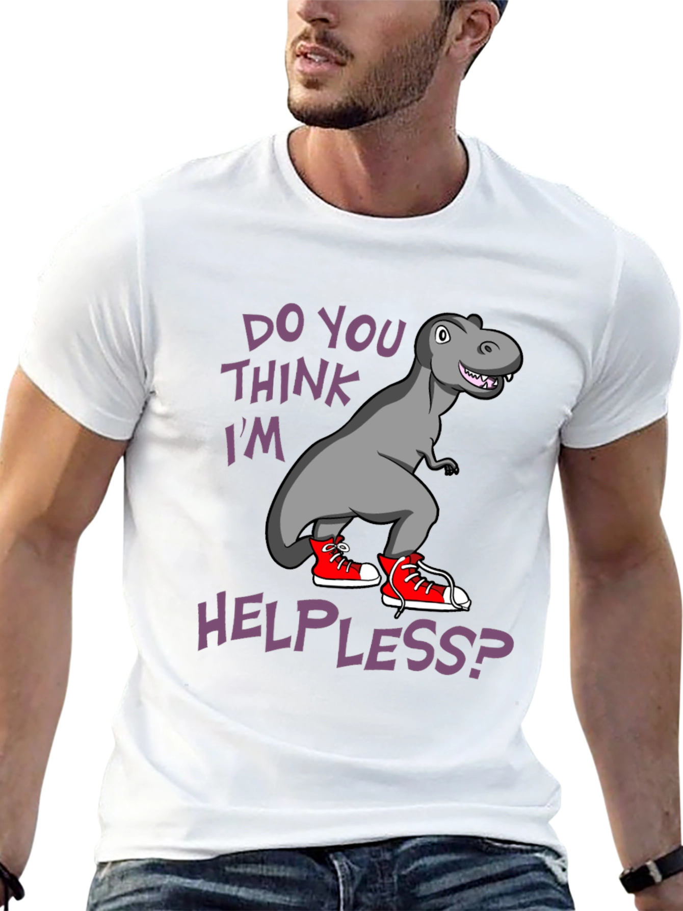 Black Dino Sneaker T-Shirt - Do You Think I'm Helpless? view 13
