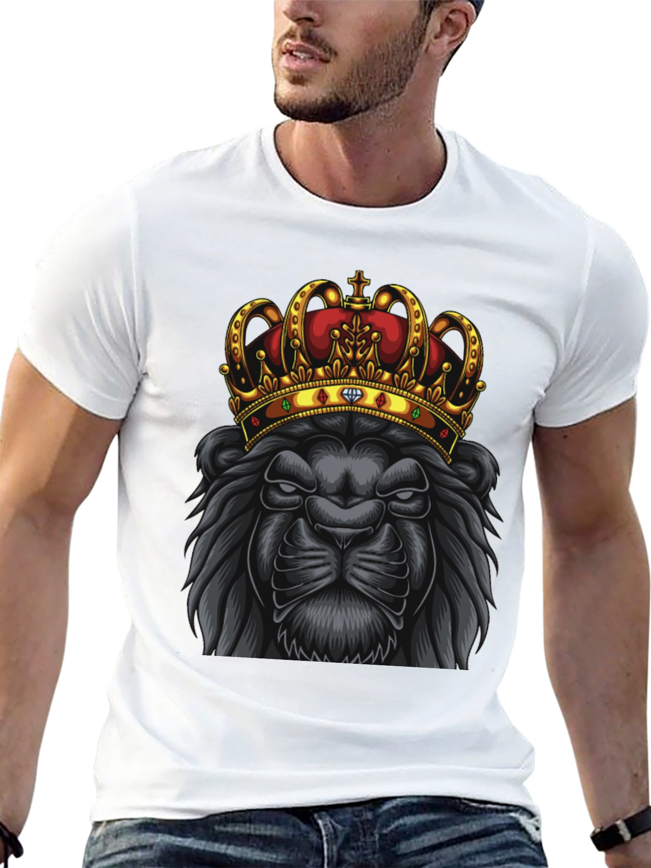 Black Lion King Graphic Tee - Black view 13