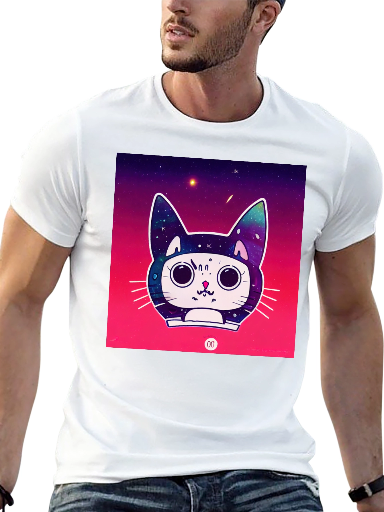 Black Space Cat Tee view 13