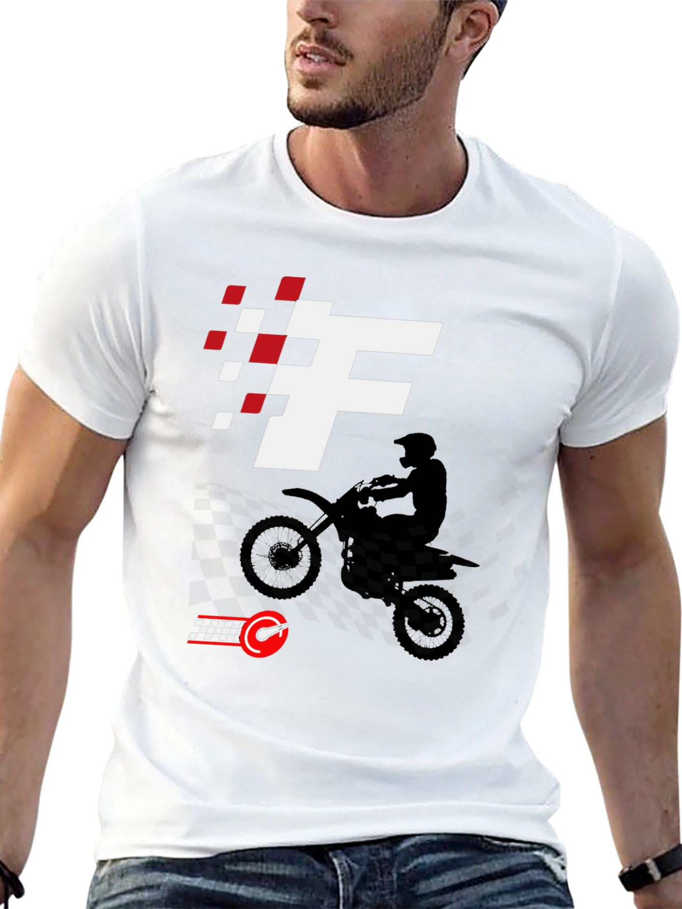 Black Motocross Rider Graphic Tee - Race Ready Style view 13