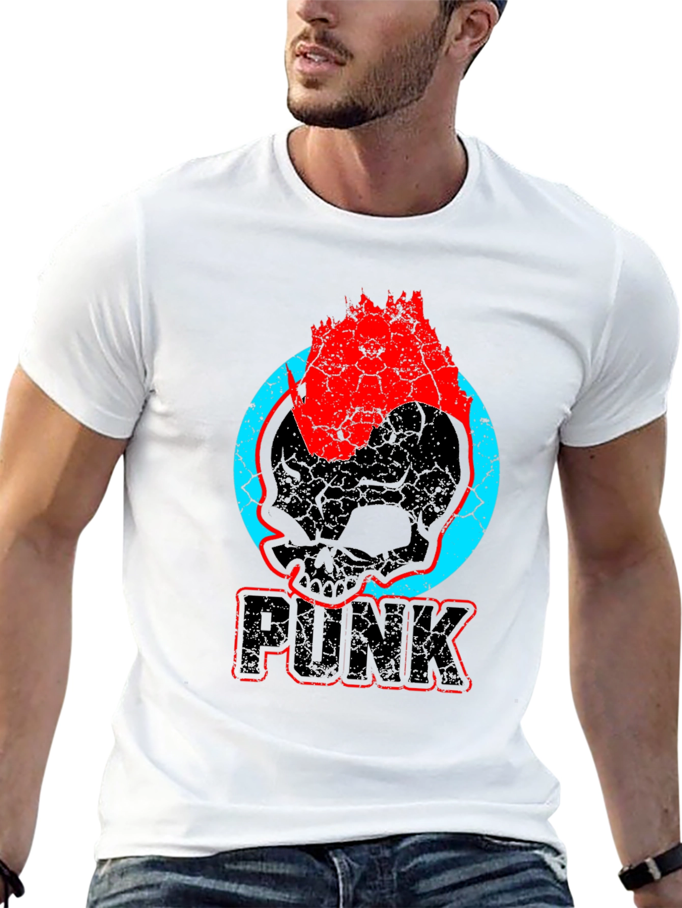 Black Punk Skull Graphic T-Shirt - Bold & Edgy Design view 13