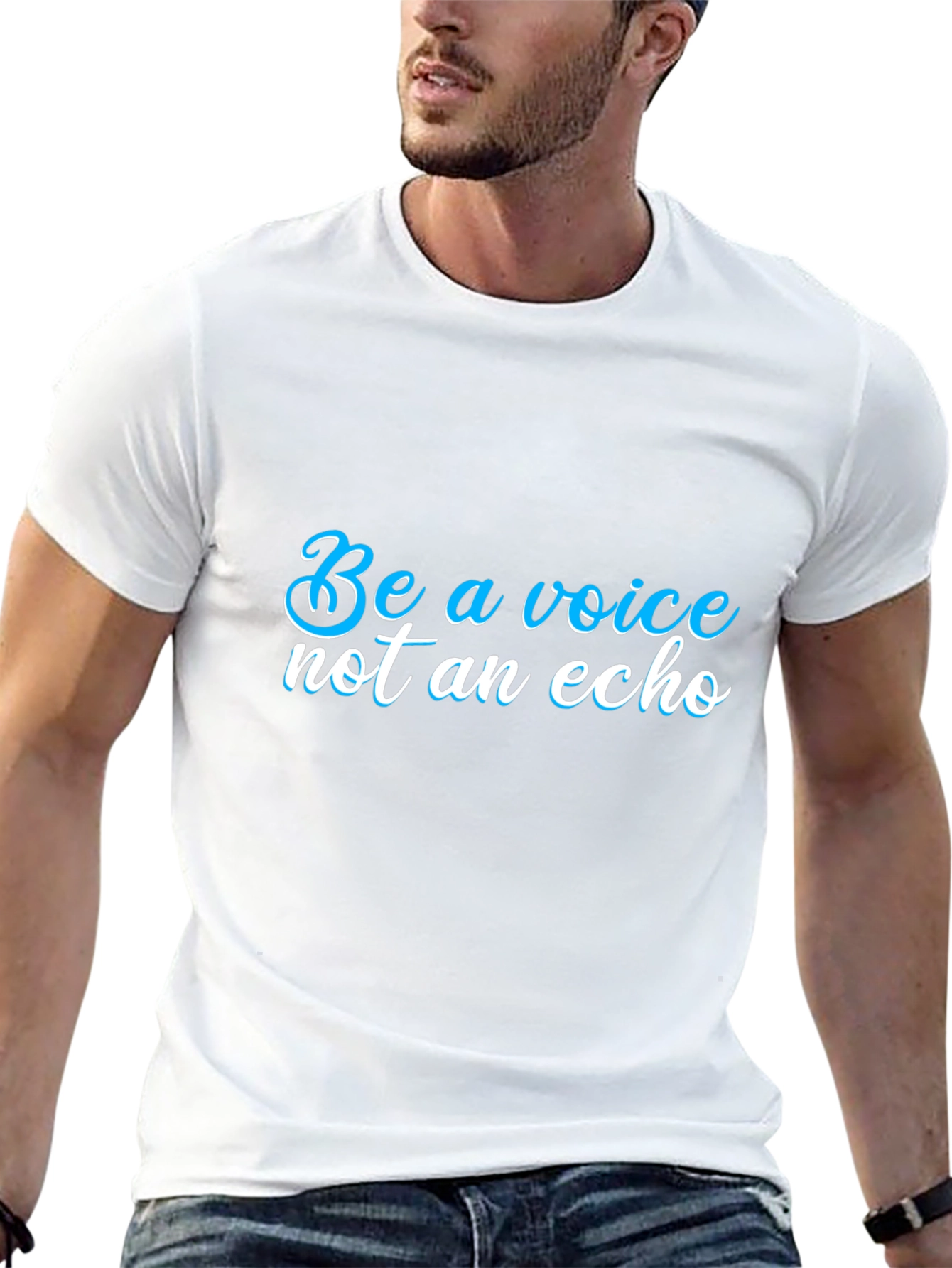 Black Be a Voice T-Shirt - Motivational Statement view 13