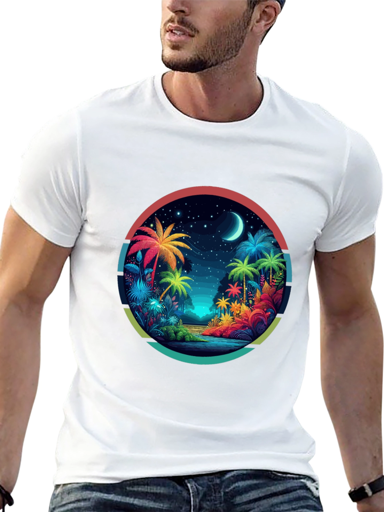 Black Tropical Palms Graphic Tee - Island Vibes view 13