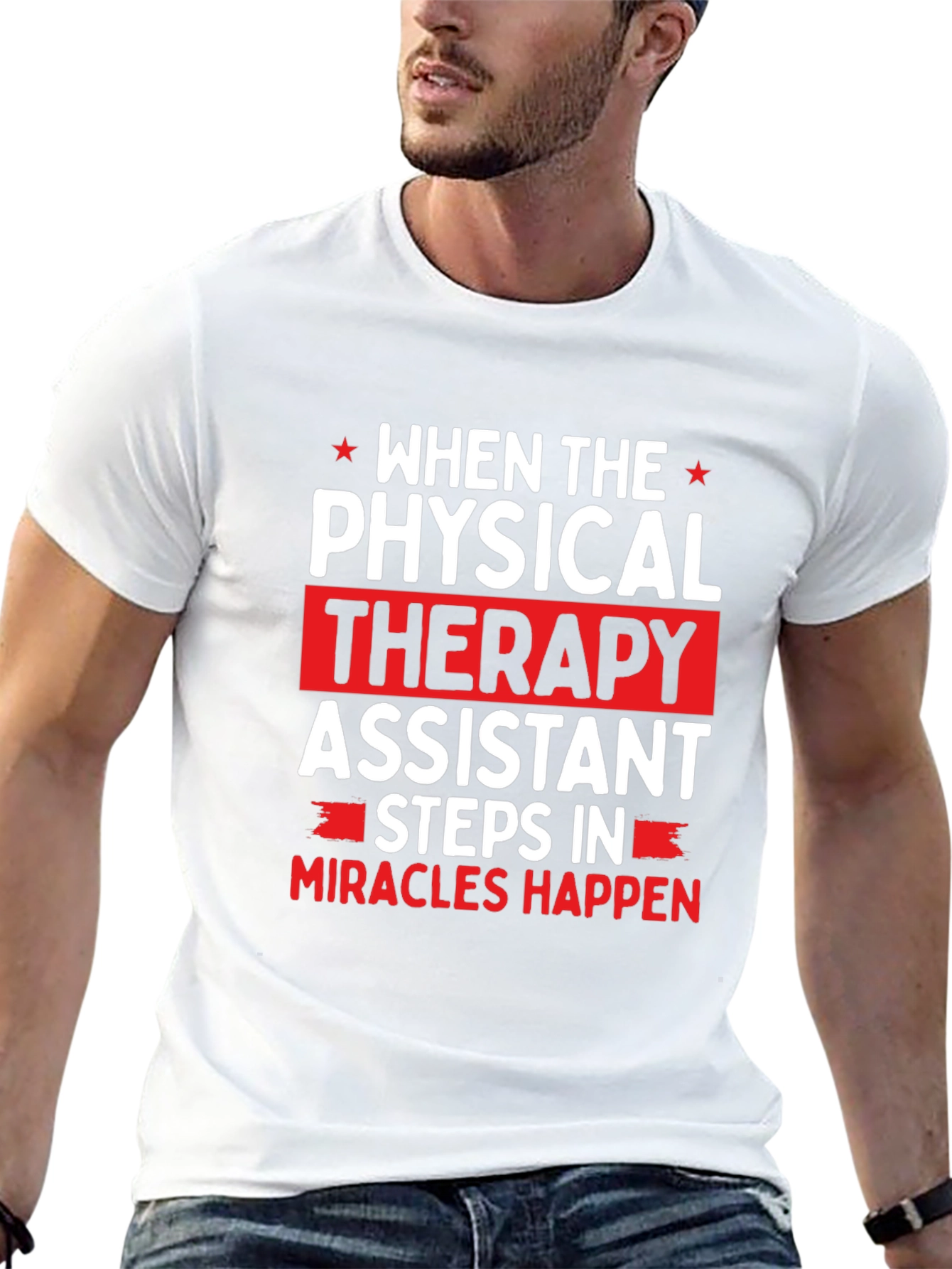 Black Physical Therapy Assistant Graphic T-Shirt view 13