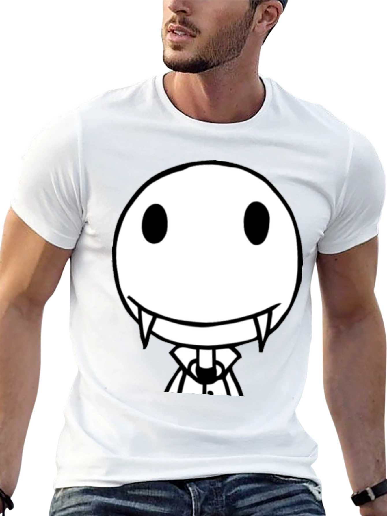 Black Spooky Smile Black T-Shirt view 13
