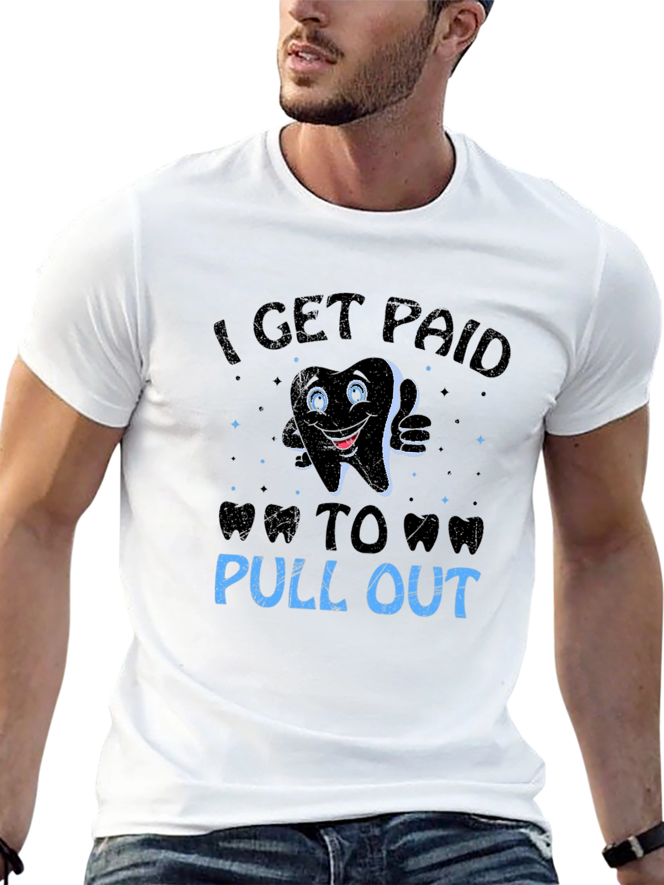Black Funny Dentist T-Shirt: I Get Paid To Pull Out view 13