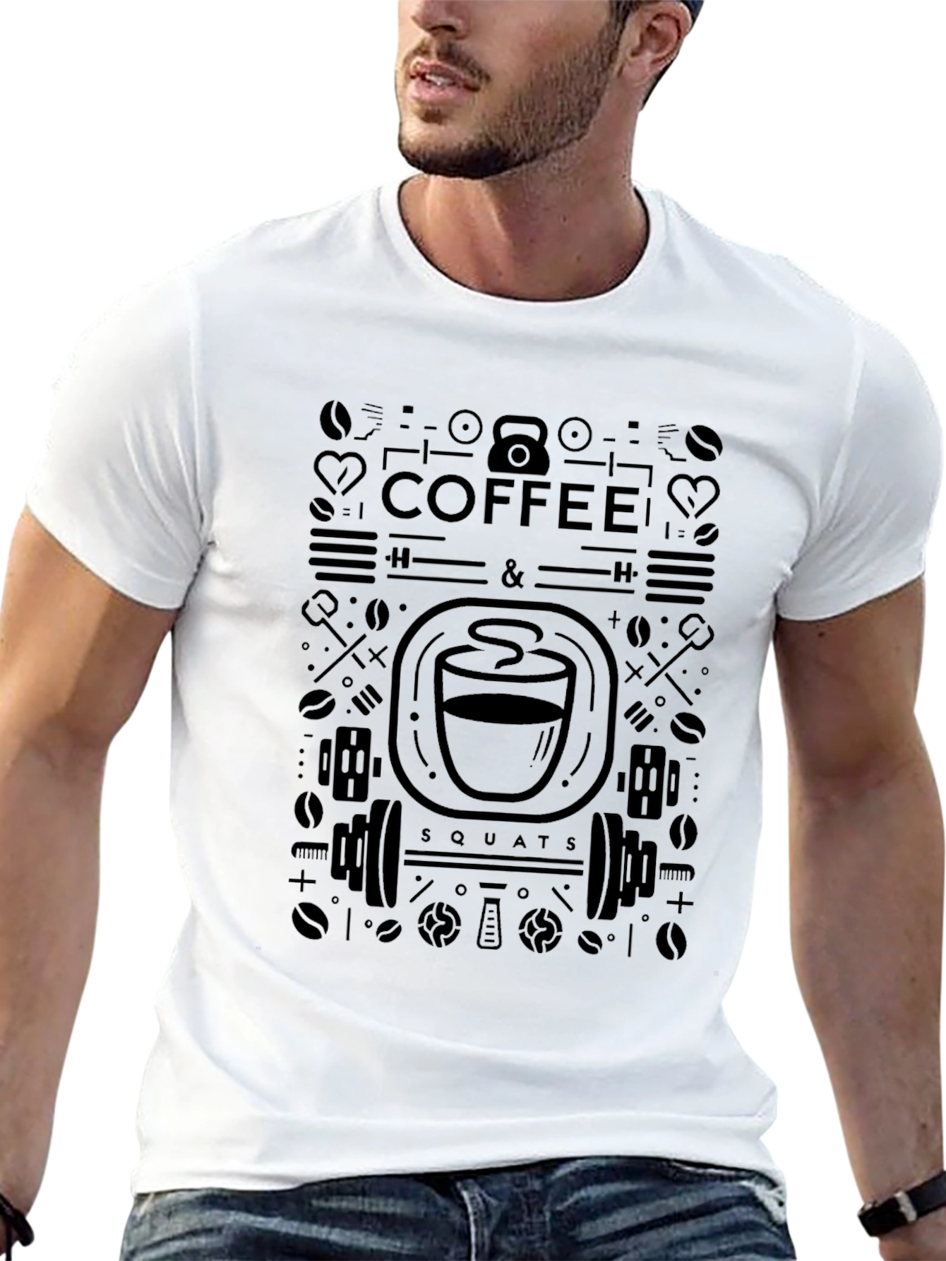 Black Coffee & Squats Graphic Tee - Black view 13