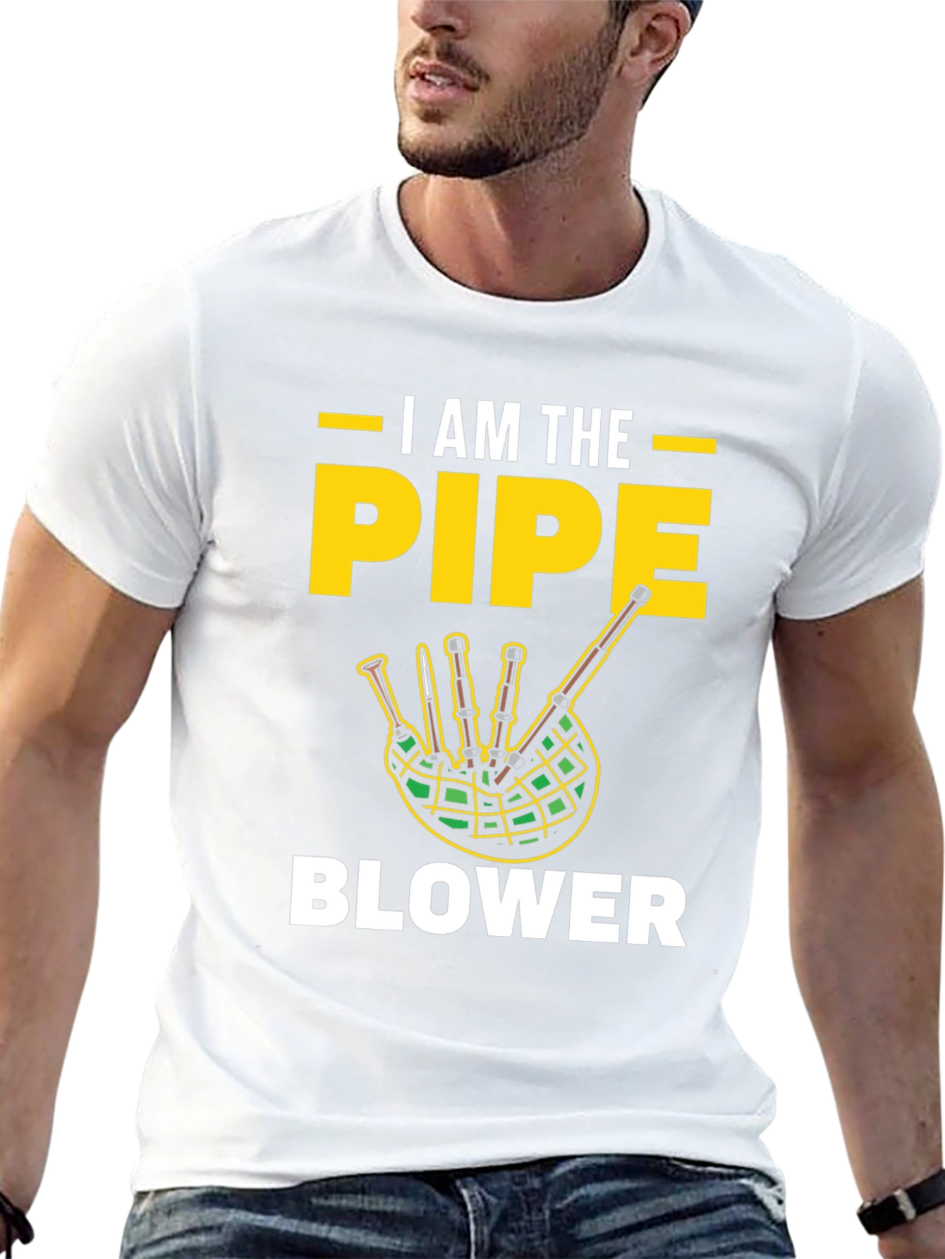 Black I AM THE PIPE BLOWER Graphic T-Shirt view 13