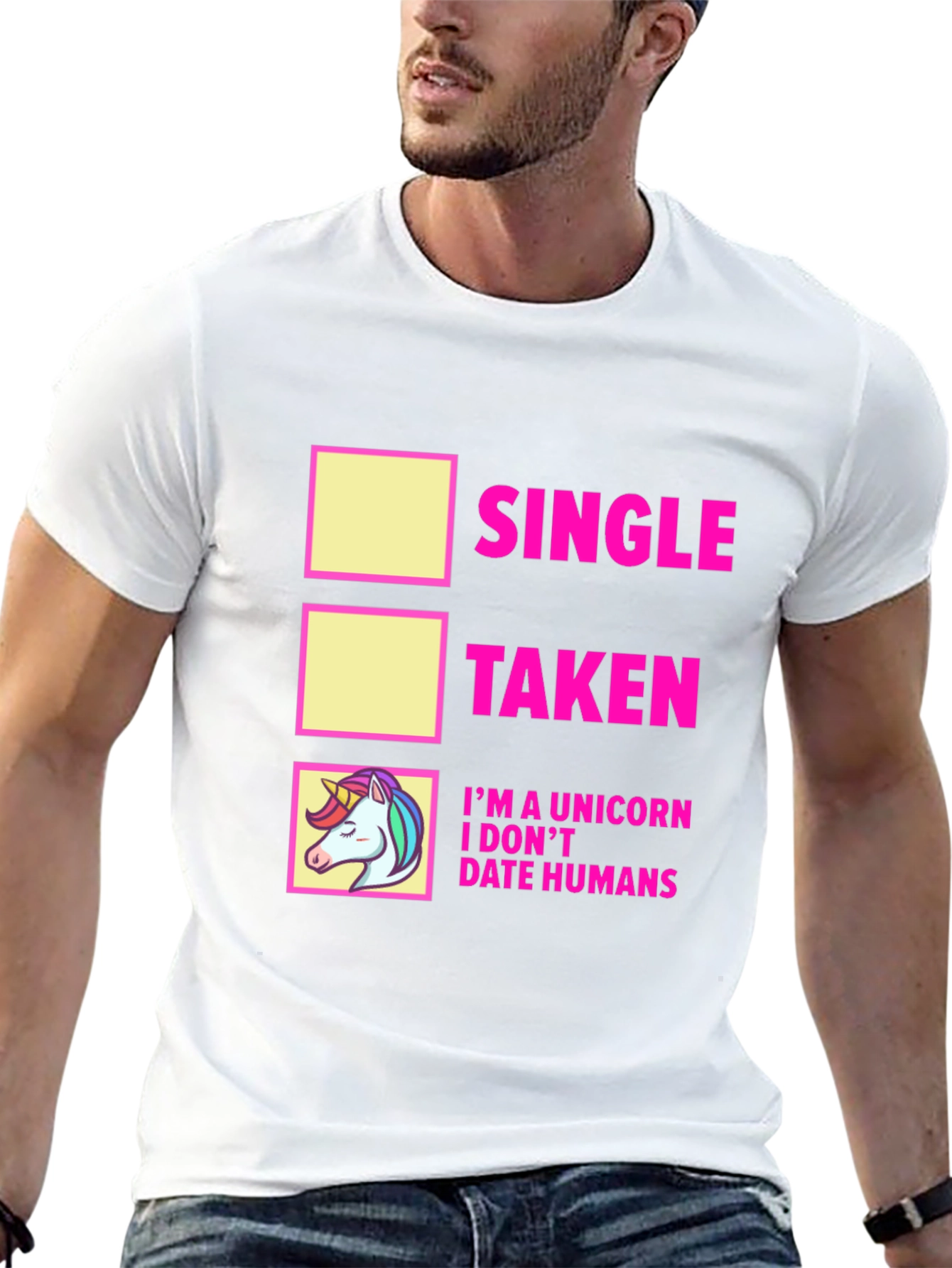Black Single Taken Unicorn T-Shirt - Funny Dating Humor Tee view 13