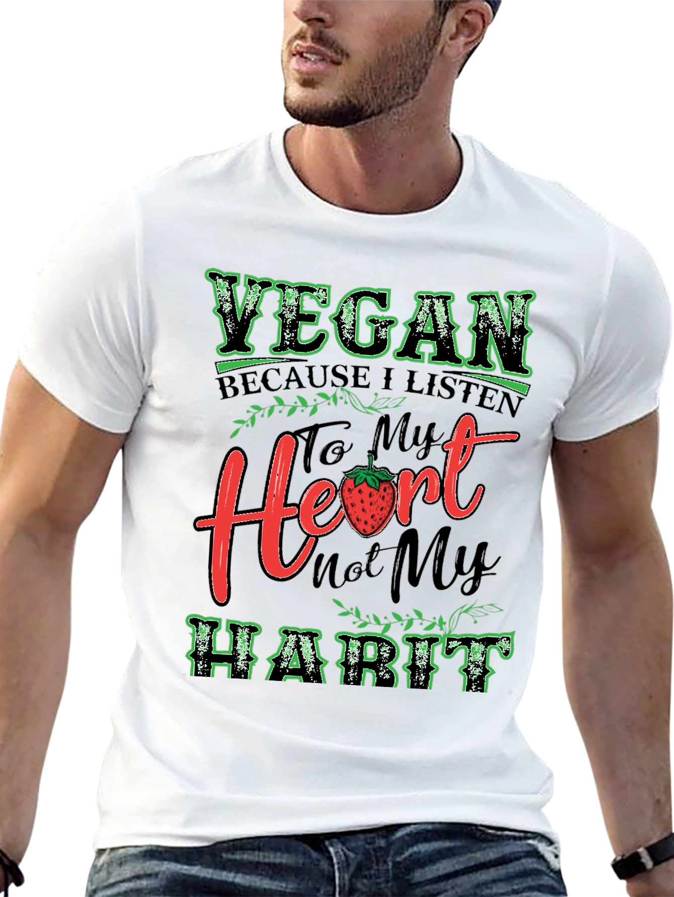 Black Vegan Heart Habit T-Shirt view 13