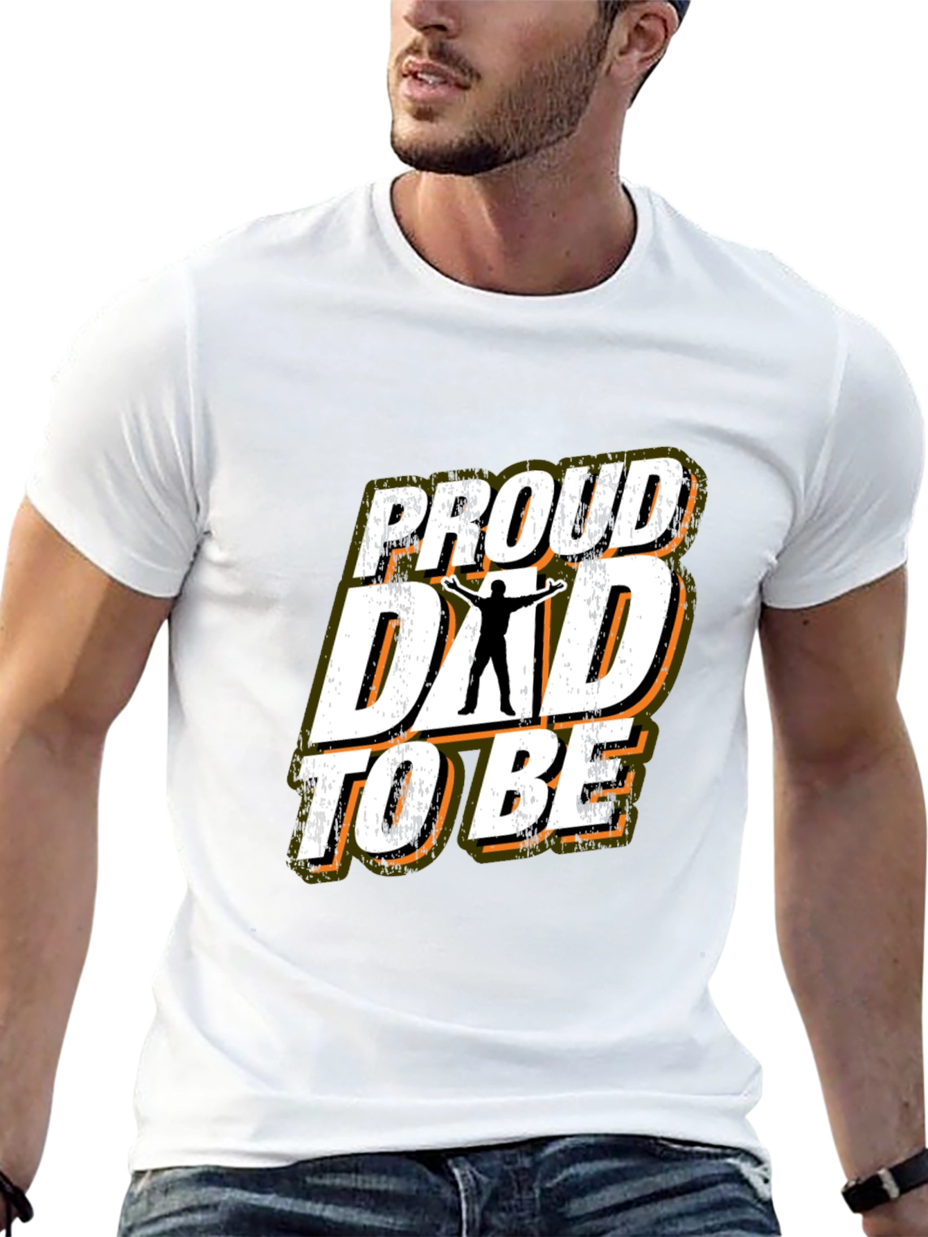 Black Proud Dad To Be Graphic Tee - Black view 13