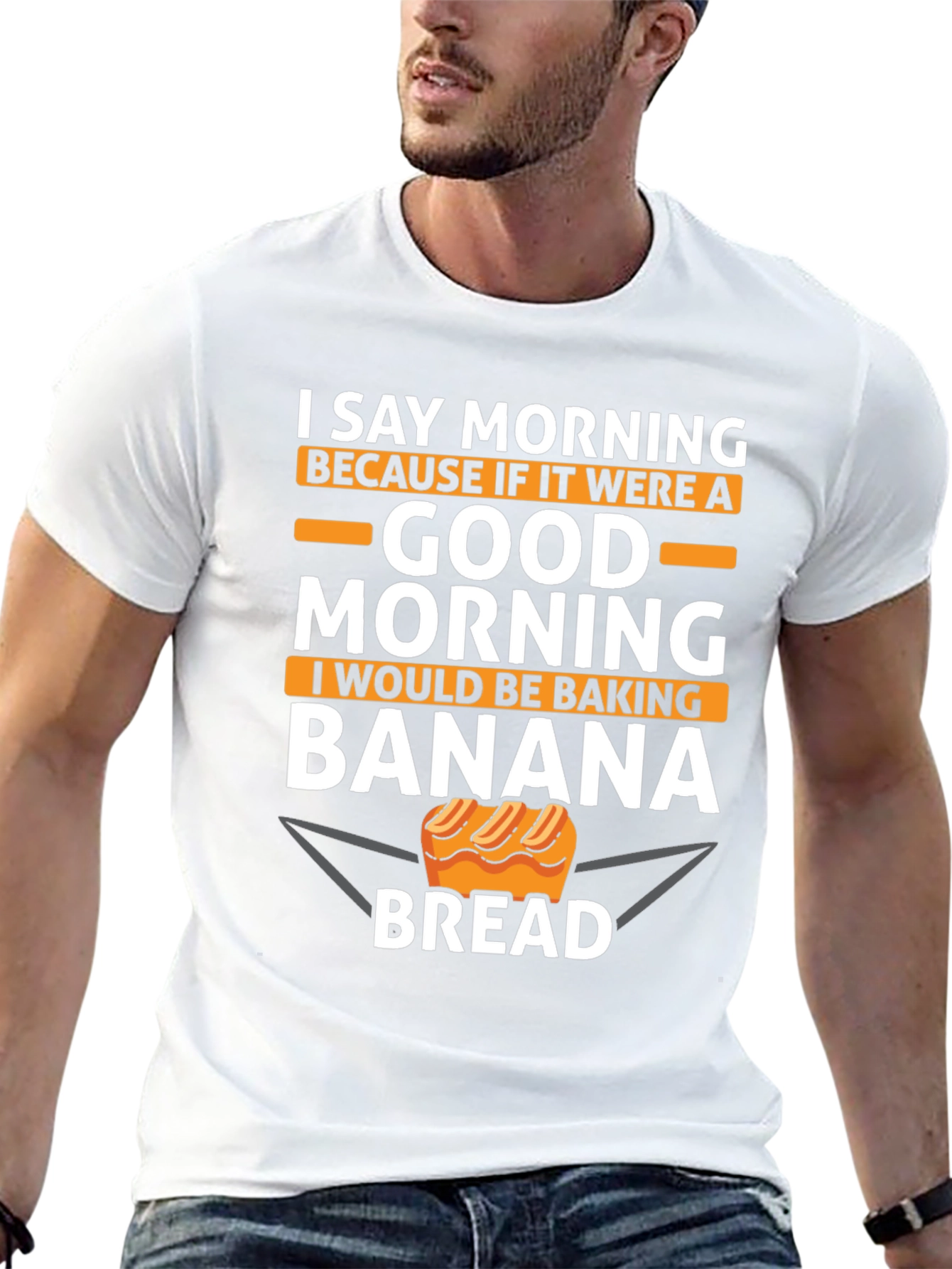Black Funny Banana Bread Baker T-Shirt view 13