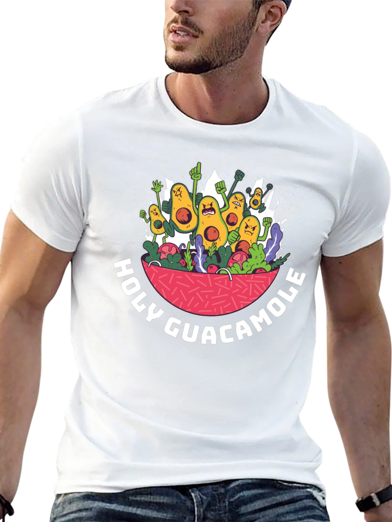 Black Holy Guacamole T-Shirt Funny Avocado Graphic Tee view 13
