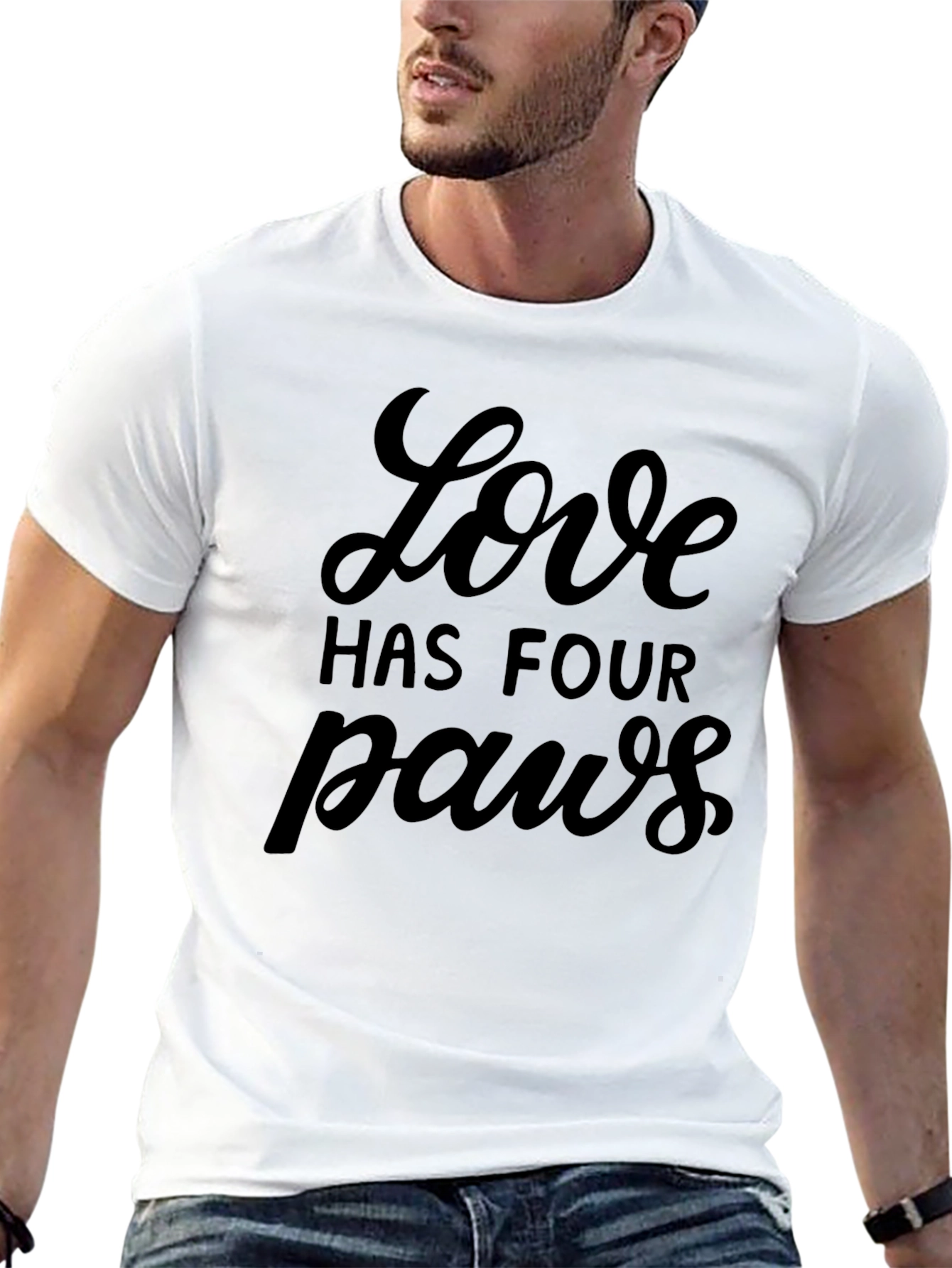 Black Love Has Four Paws Black Crew Neck T-Shirt view 13