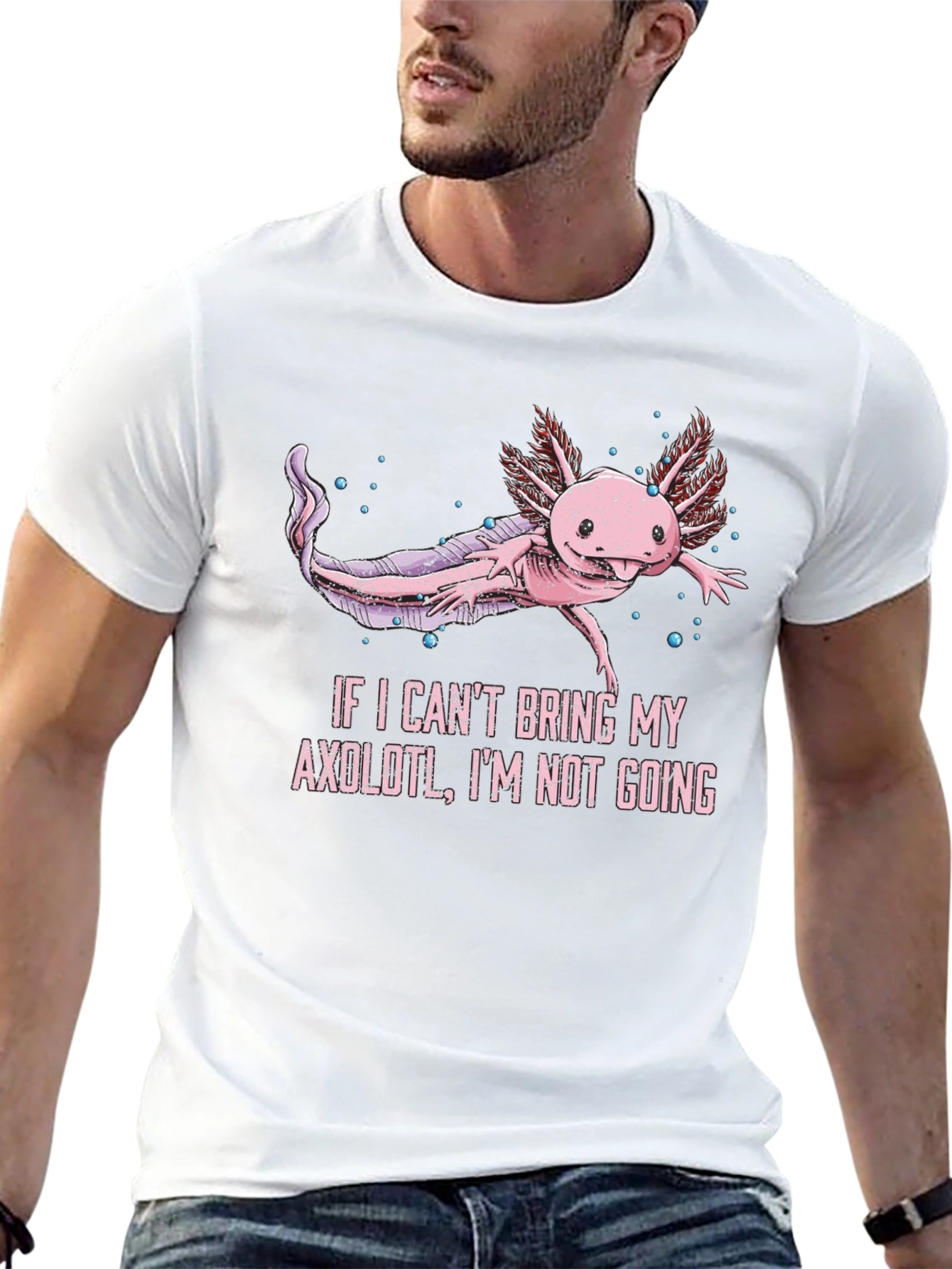 Black Axolotl T-Shirt - If I Can't Bring My Axolotl, I'm Not Going view 13