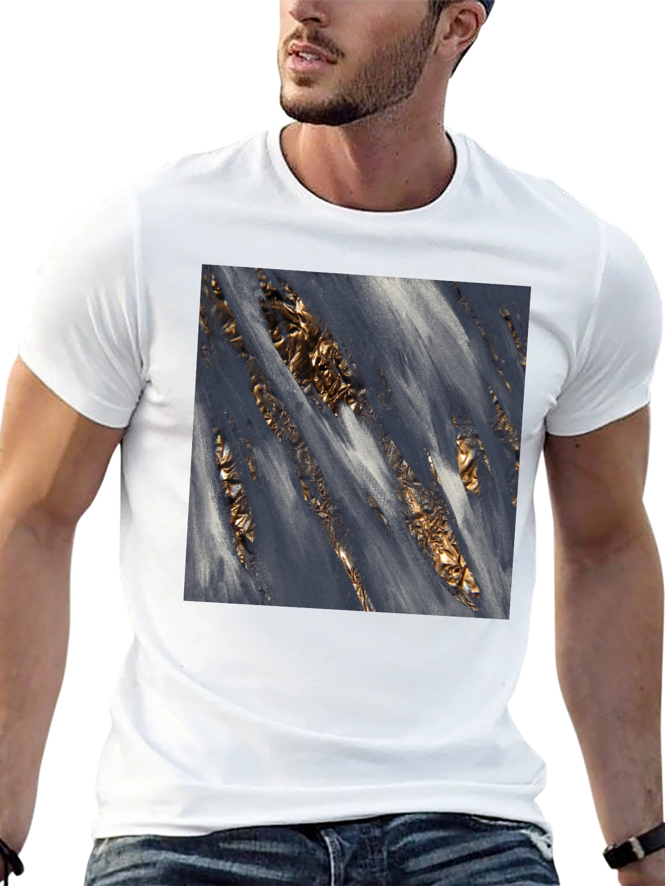 Black Abstract Art Black T-Shirt view 13