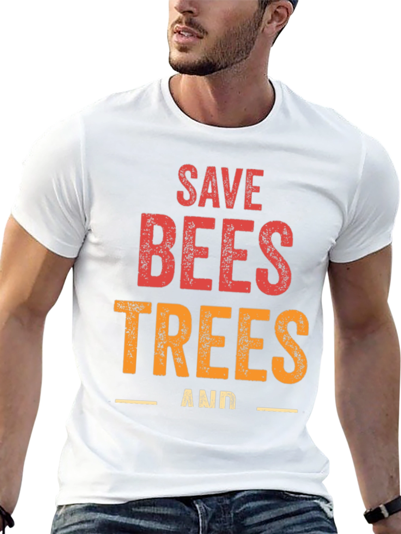 Black Save Bees and Trees Graphic T-Shirt view 13