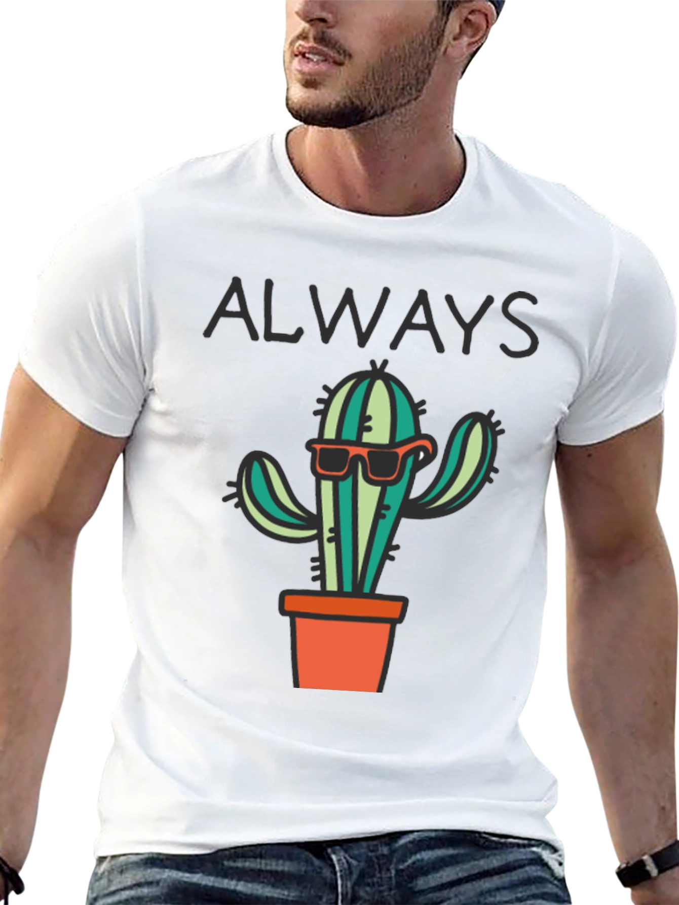 Black Cool Cactus T-Shirt view 13