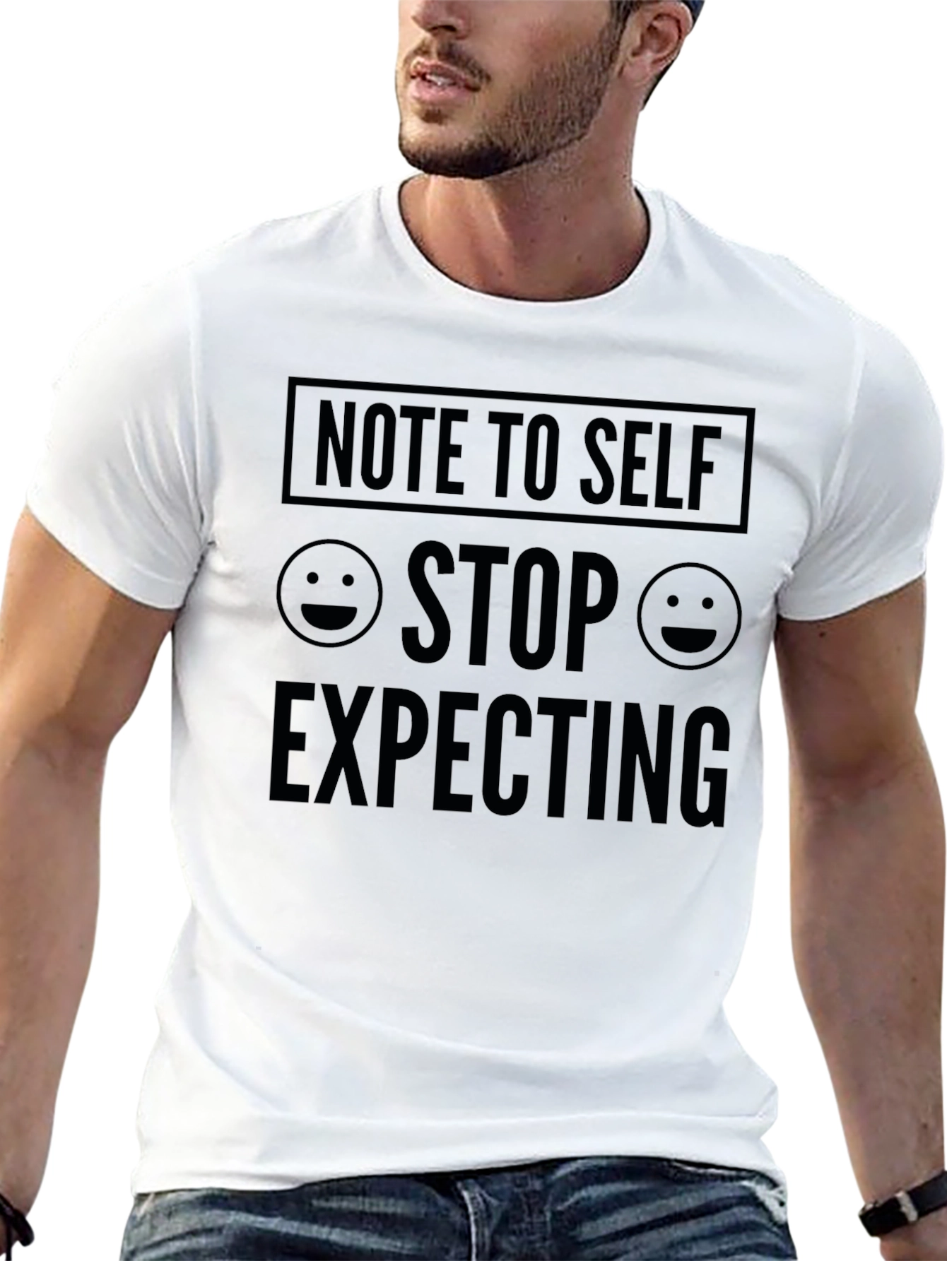 Black Note to Self Funny Graphic Tee - Expectation Humor view 13