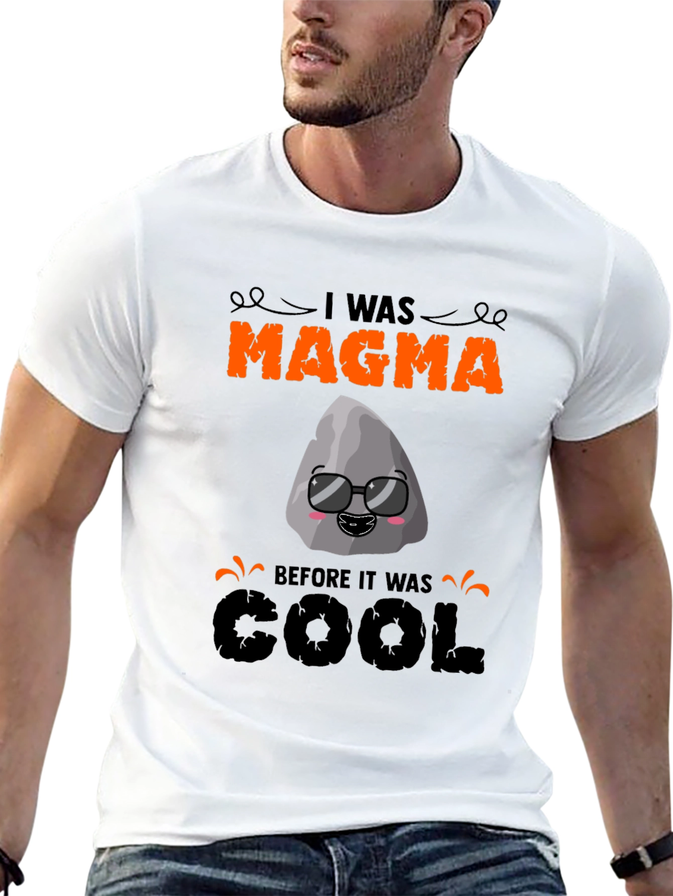 Black Cool Rock Magma Graphic T-Shirt view 13