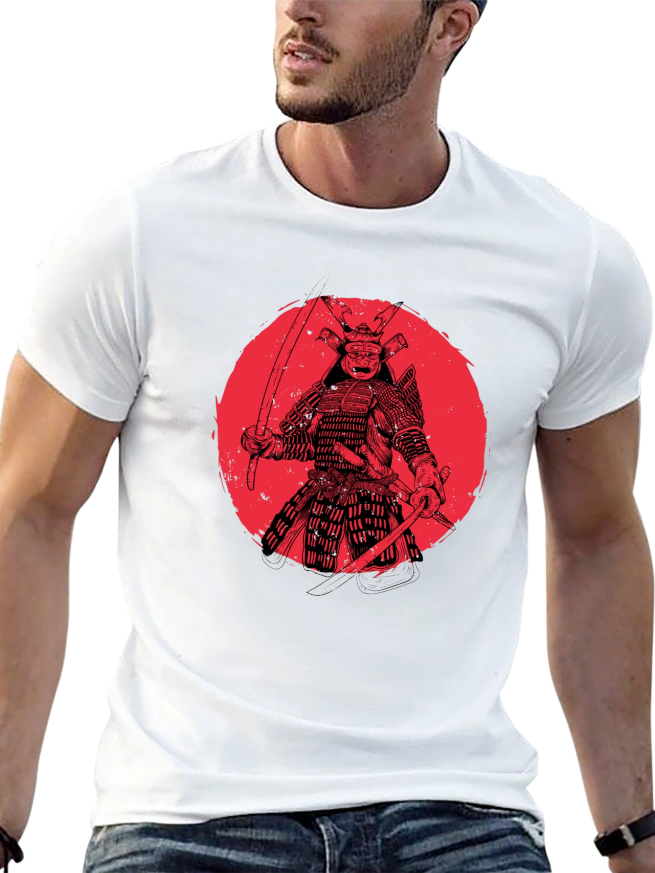 Black Samurai Warrior Graphic T-Shirt - Black view 13