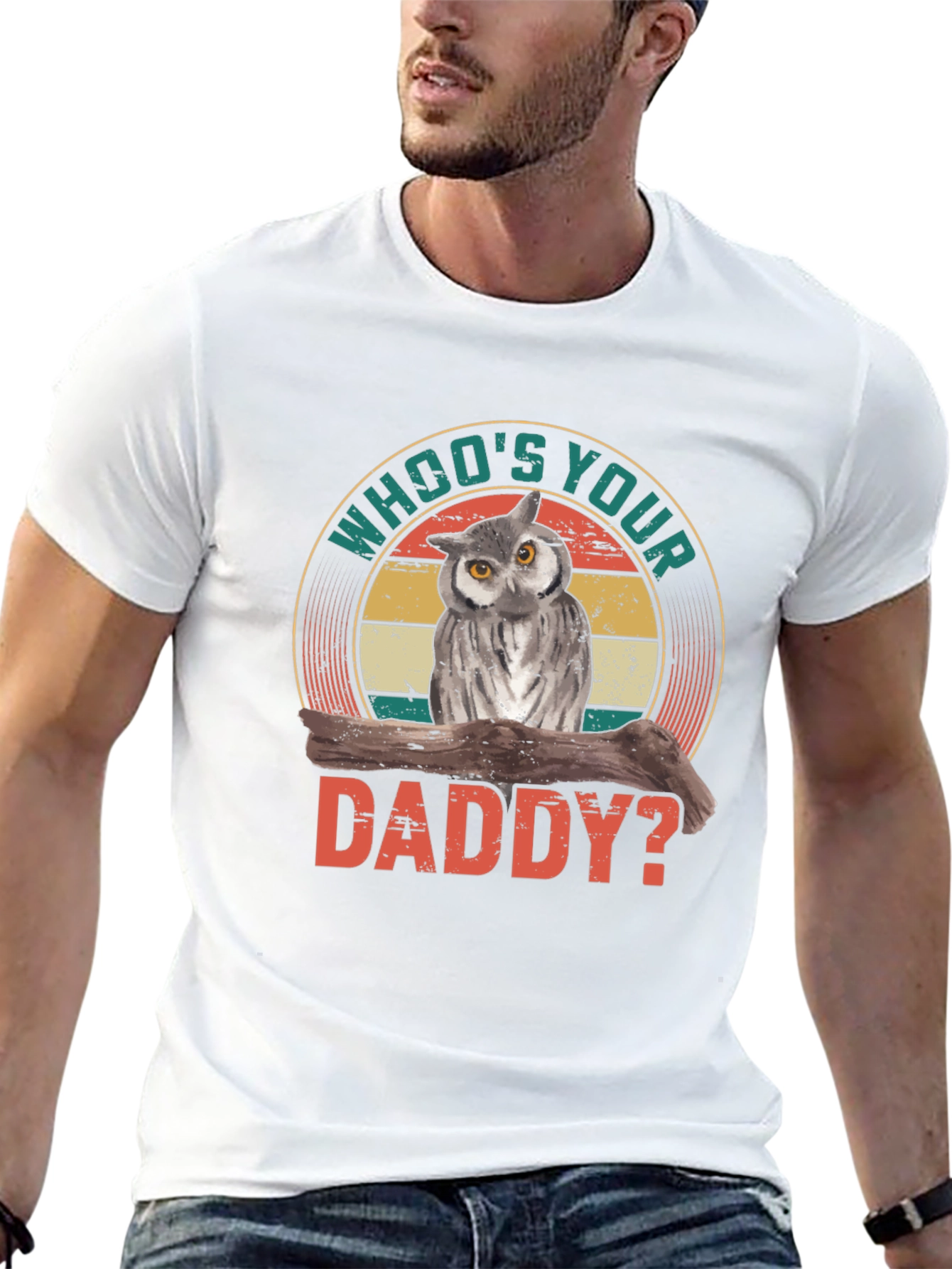 Black Who's Your Daddy Owl Graphic Tee - Vintage Style view 13