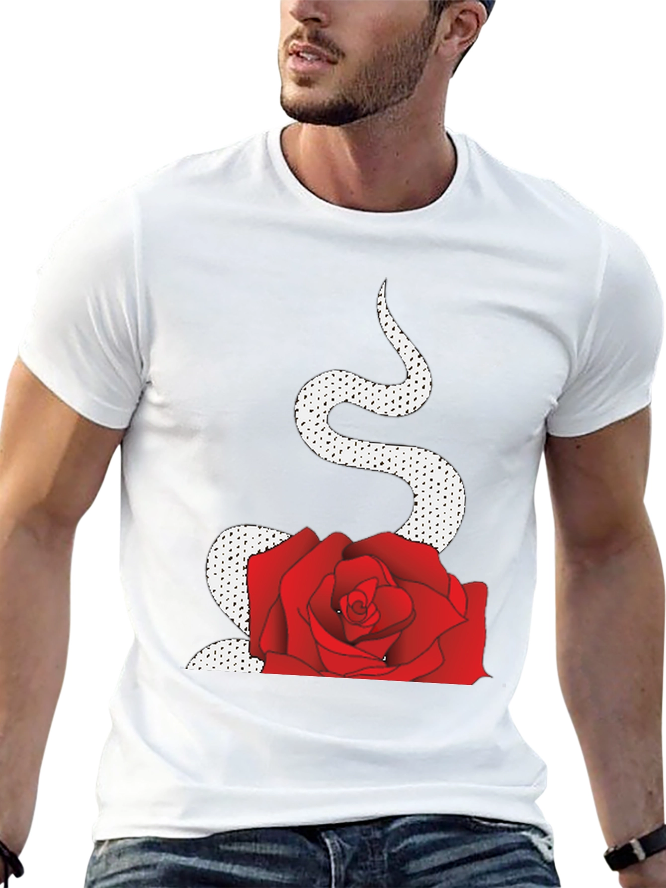 Black Snake and Rose Graphic Tee view 13