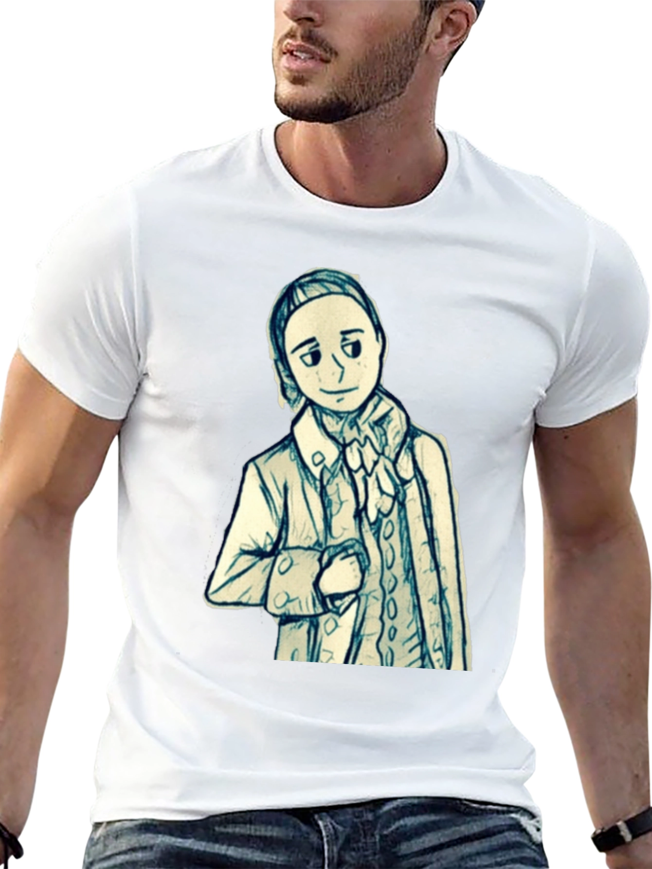 Whimsical Historical Figure Graphic Tee - 13