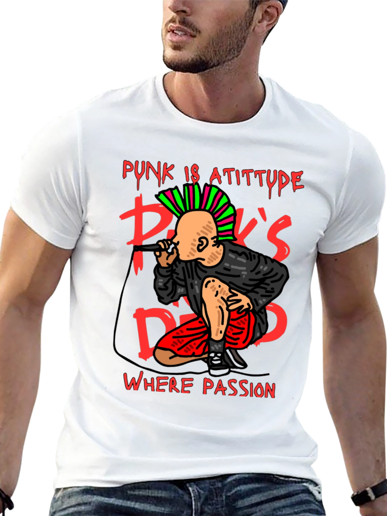 Black Punk Is Attitude Graphic Tee view 13