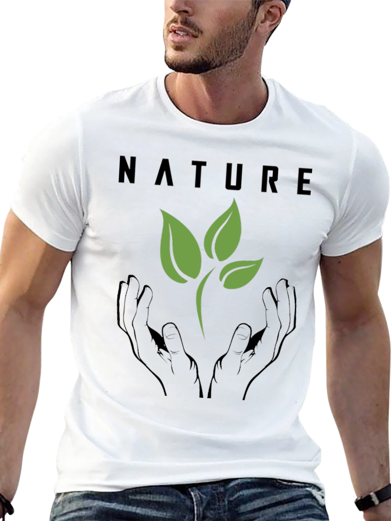 Black Nature Graphic Tee - Eco Friendly Design view 13