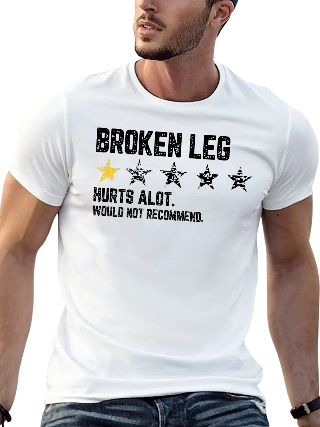 Black Broken Leg T-Shirt - Hurts Alot view 13