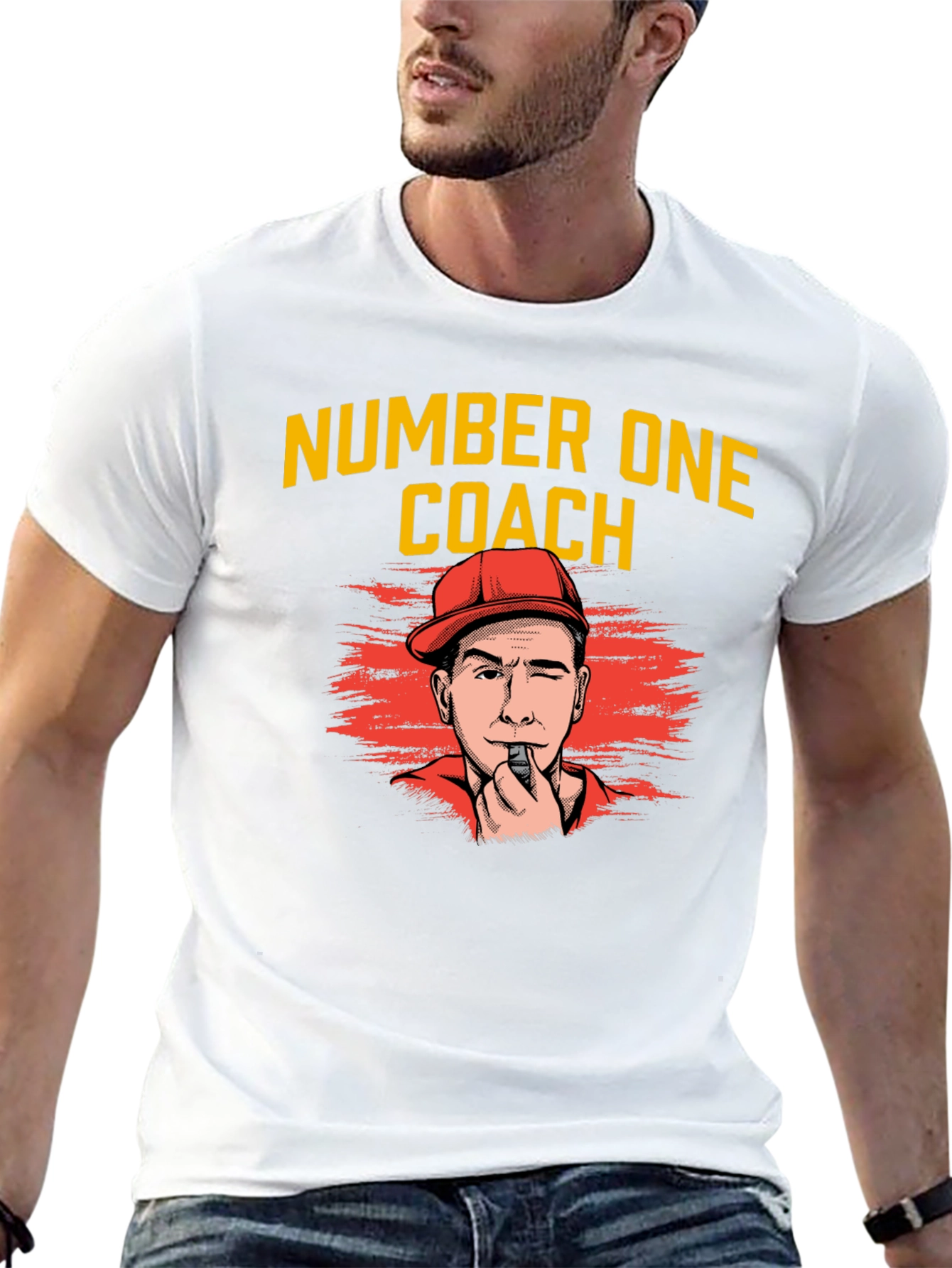 Black Number One Coach T-Shirt - Sports Fan Apparel view 13