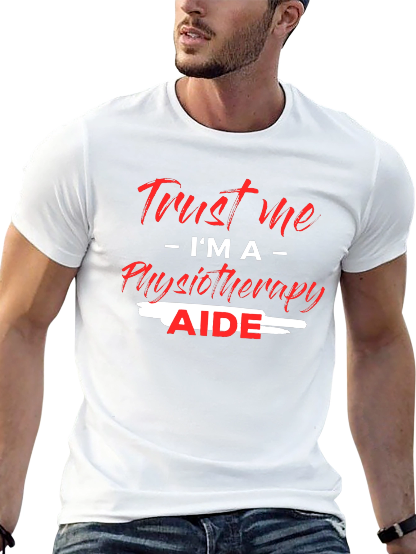 Black Trust Me I'm A Physiotherapy Aide Black T-Shirt view 13