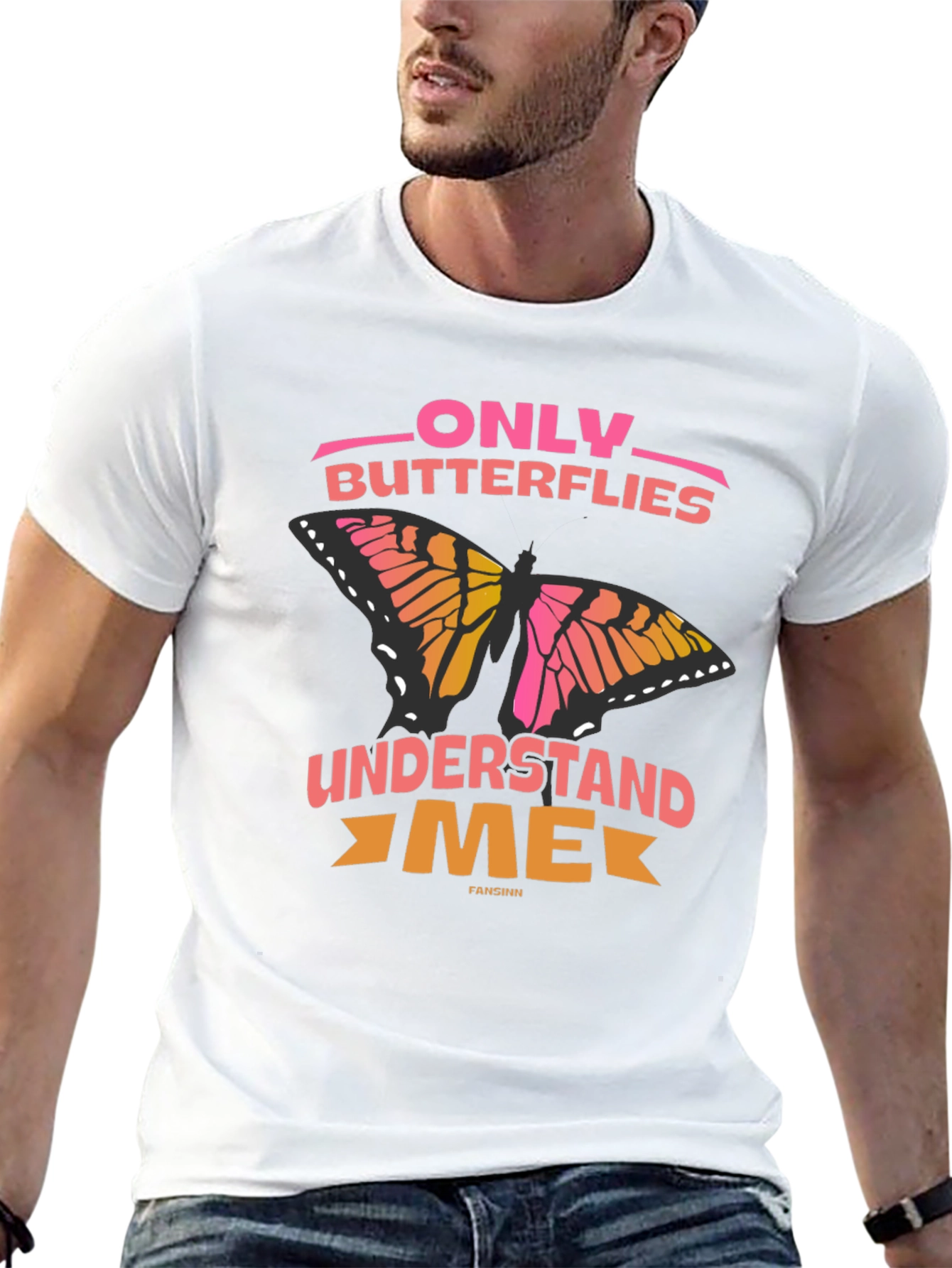 Black Only Butterflies Understand Me T-Shirt view 13