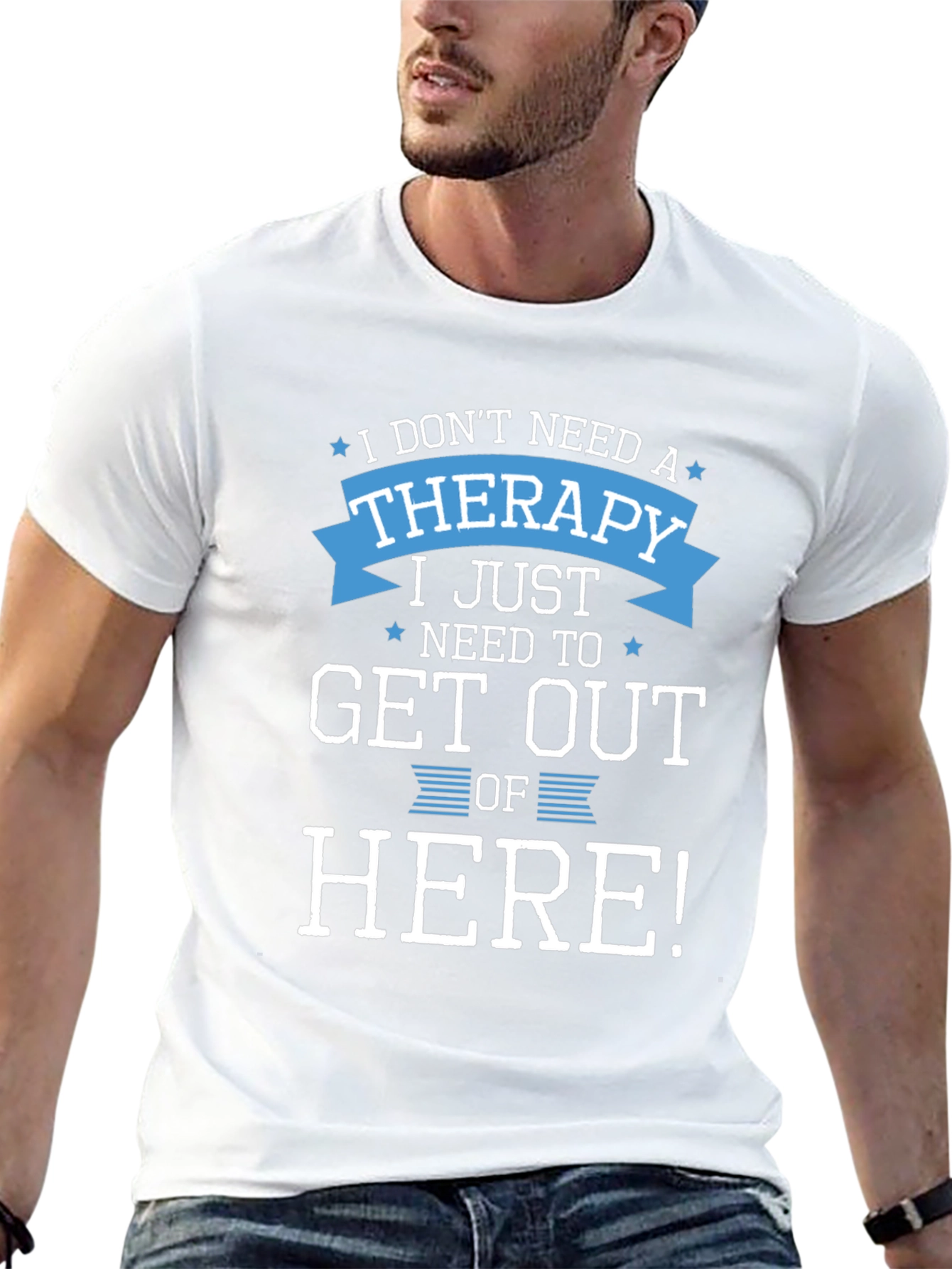 Black Funny Therapy Graphic T-Shirt view 13