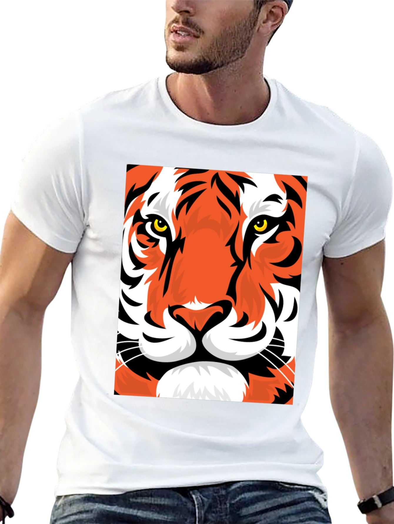 Black Tiger Graphic Tee - Bold Animal Print T-Shirt view 13