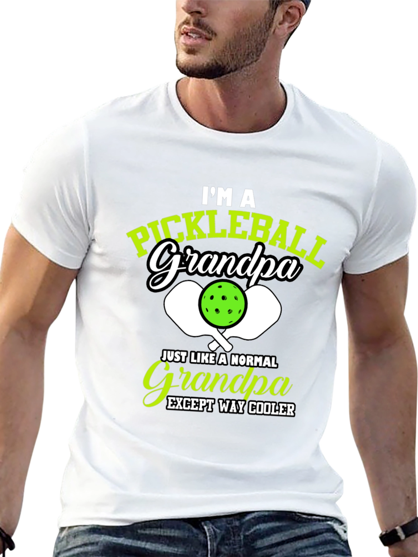 Pickleball Grandpa T-Shirt - Cool Grandfather Gift - 13