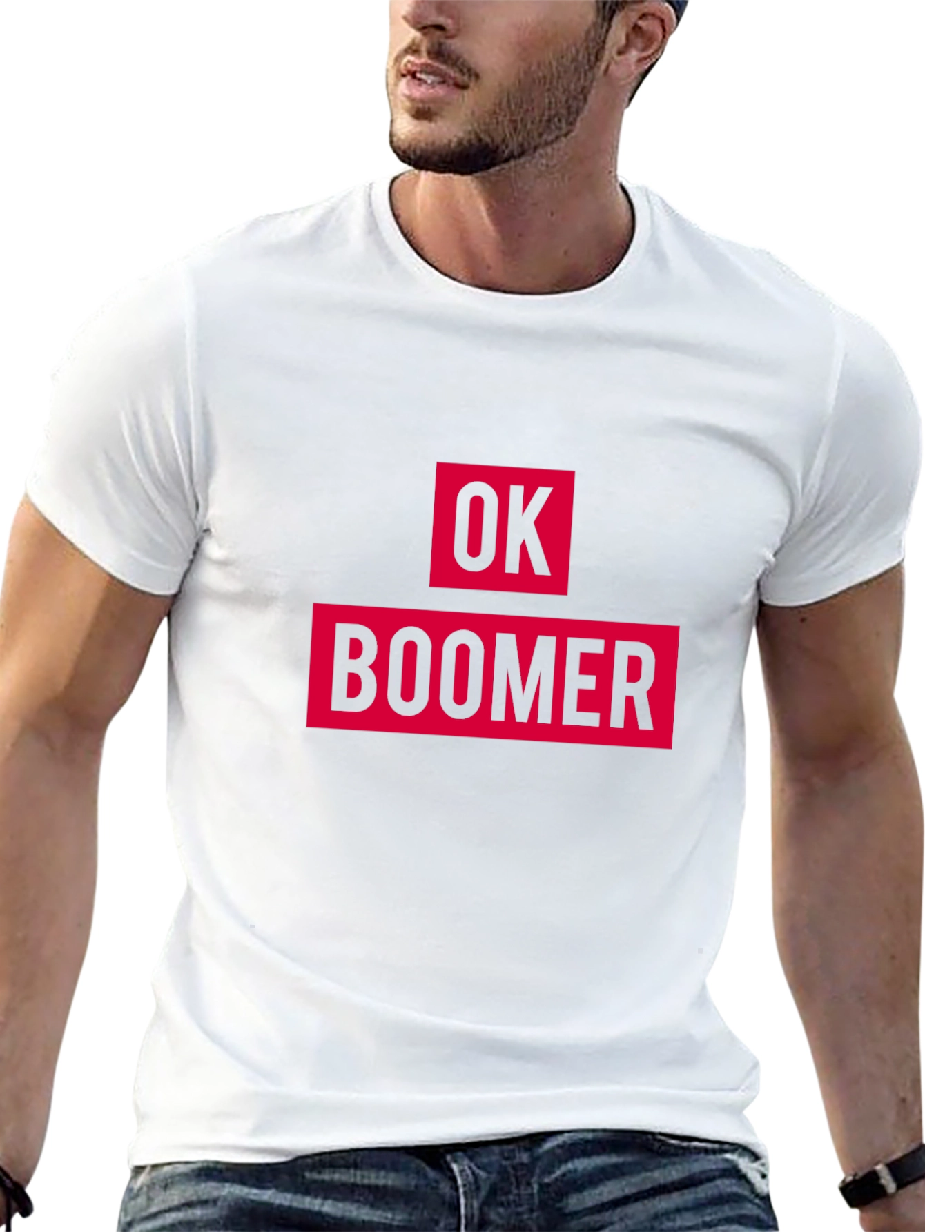Black Ok Boomer Graphic Tee - Black Cotton T-Shirt view 13