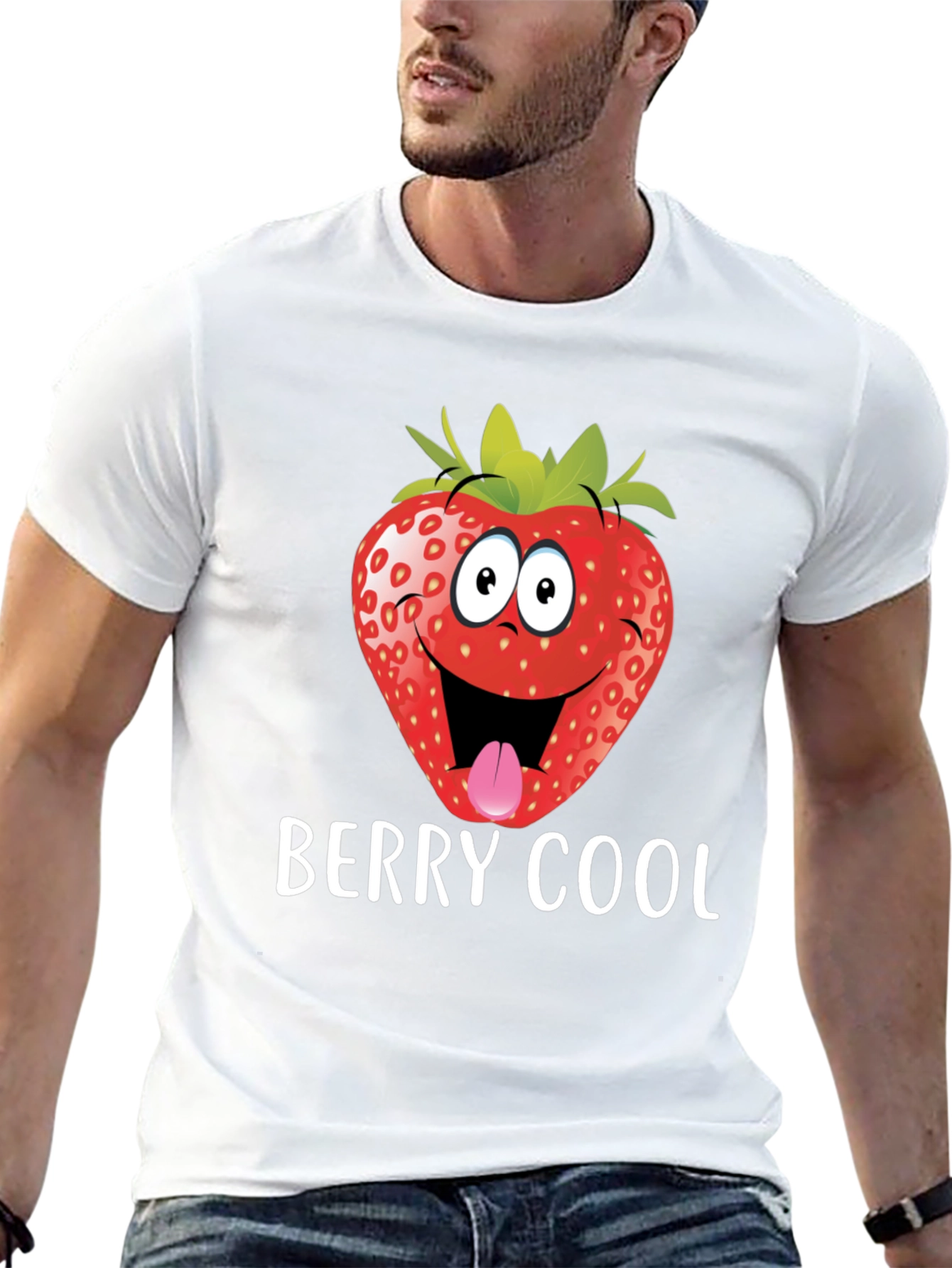 Black Berry Cool Strawberry Graphic Tee - Funny T-Shirt view 13