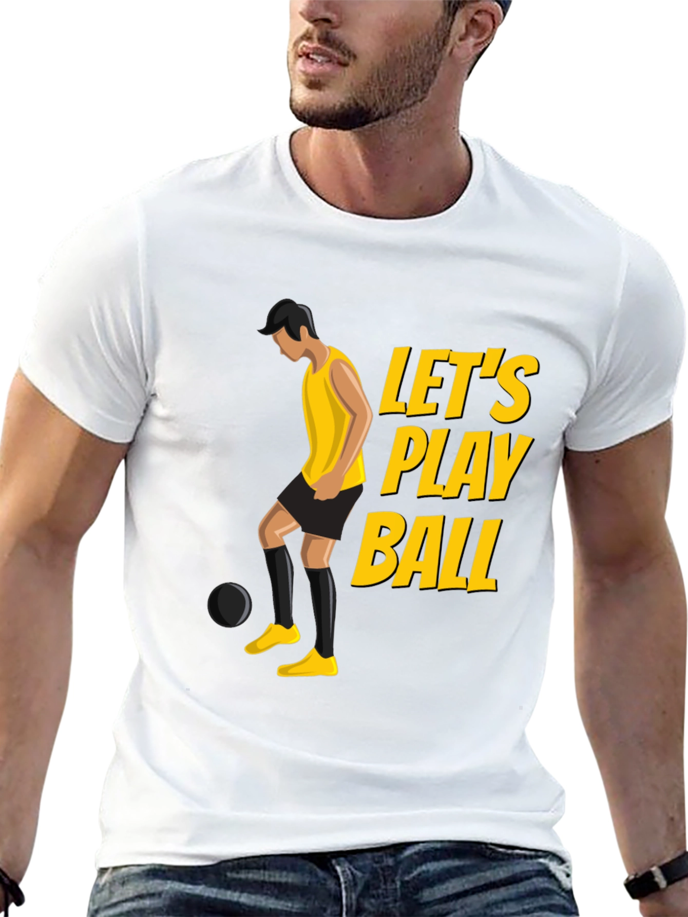 Black Let's Play Ball Graphic Tee view 13