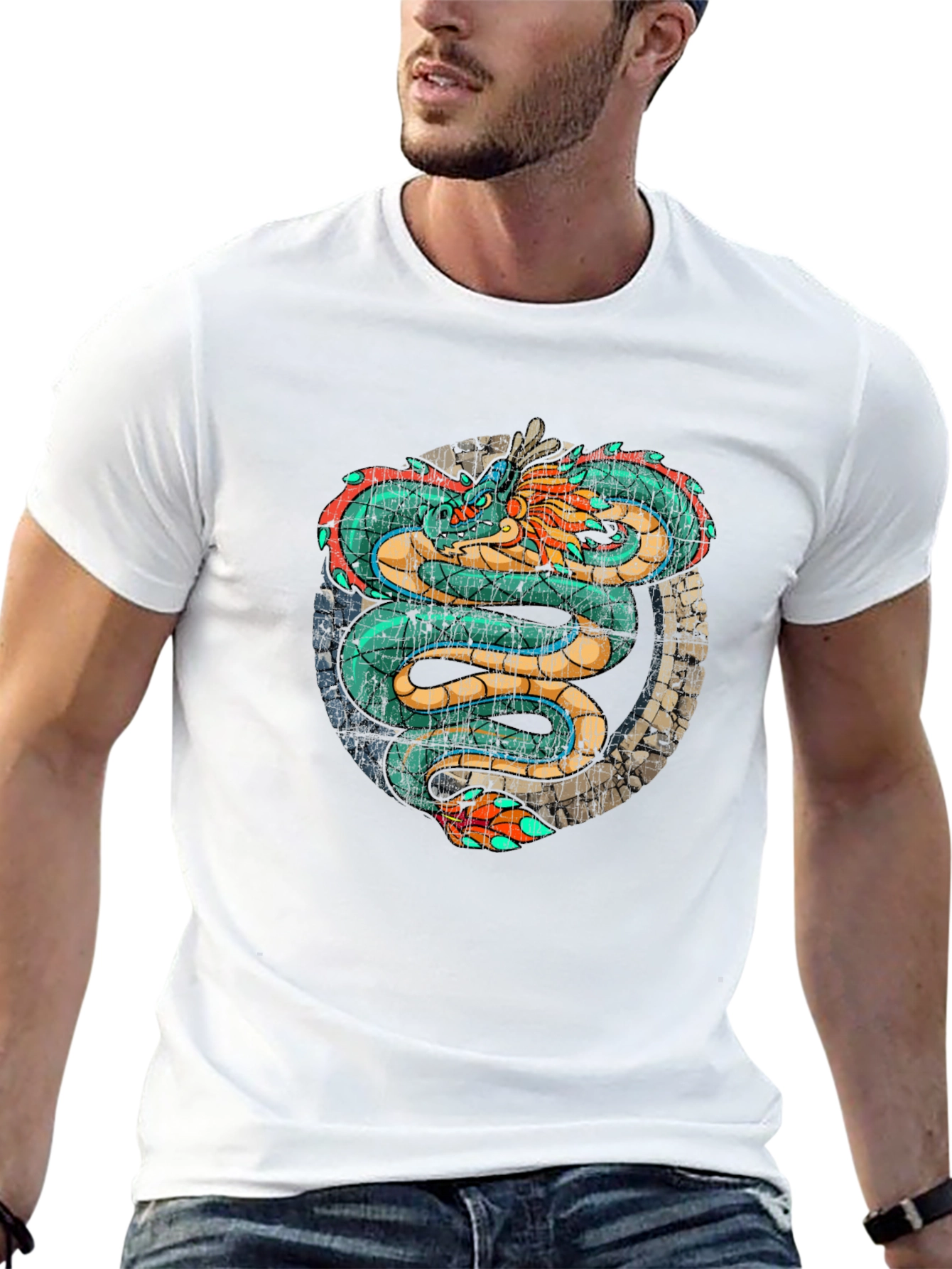 Black Dragon Graphic Tee - Black Cotton Blend view 13