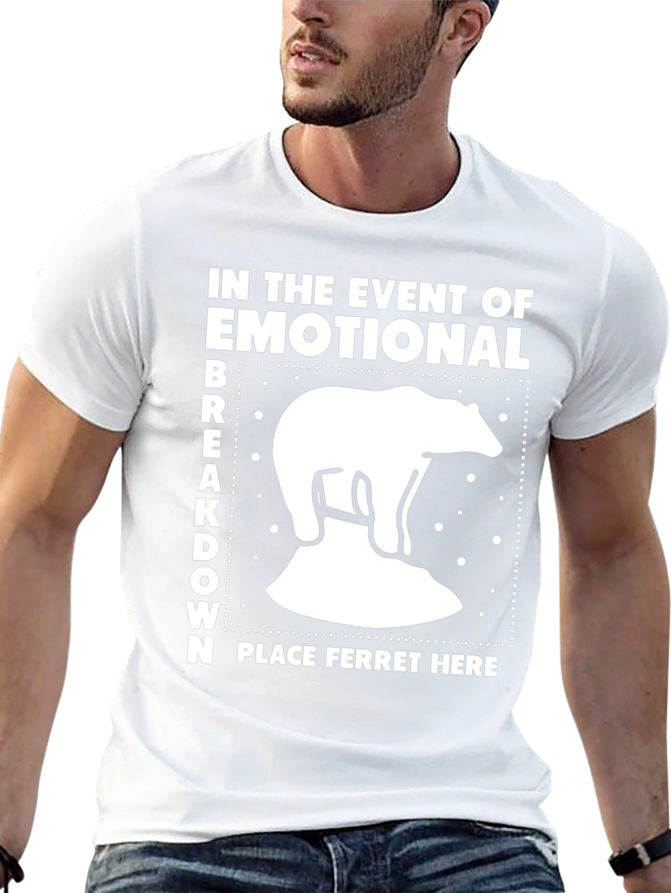 Black Emotional Breakdown Ferret T-Shirt view 13