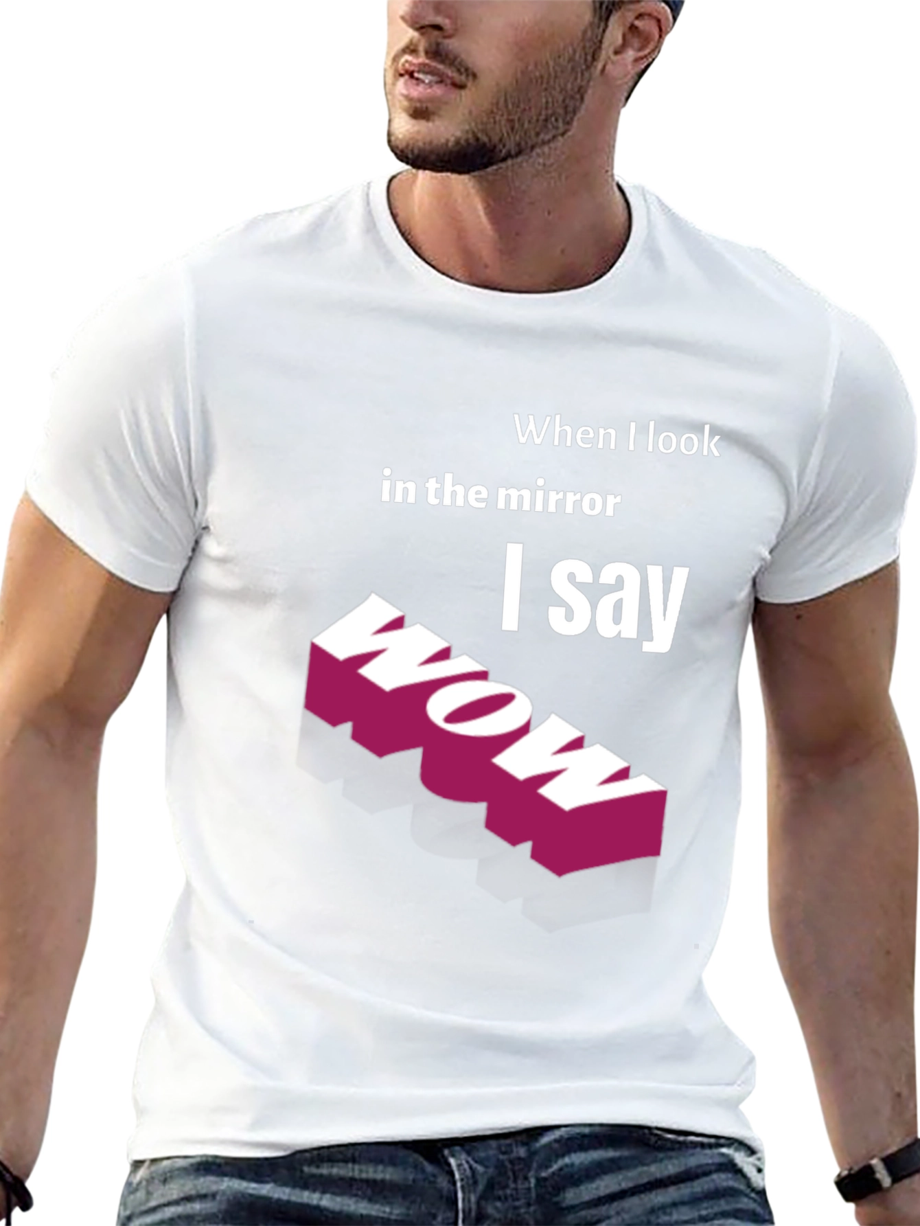 Black Wow Mirror Graphic Tee view 13