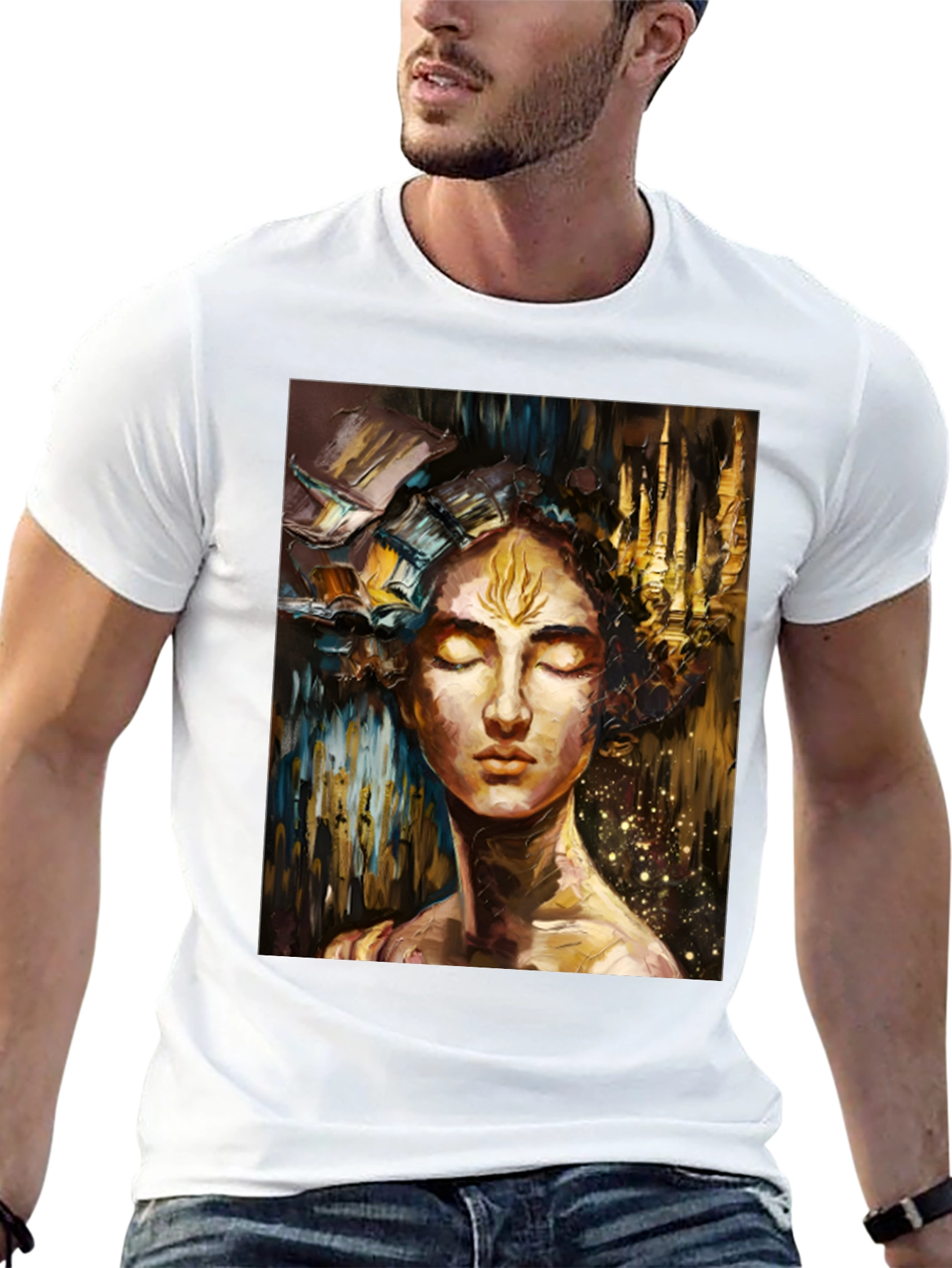 Black Abstract Art Print Black Unisex T-Shirt view 13