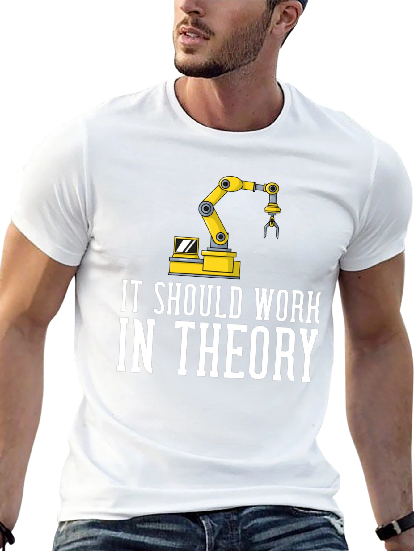 Black It Should Work in Theory T-Shirt view 13