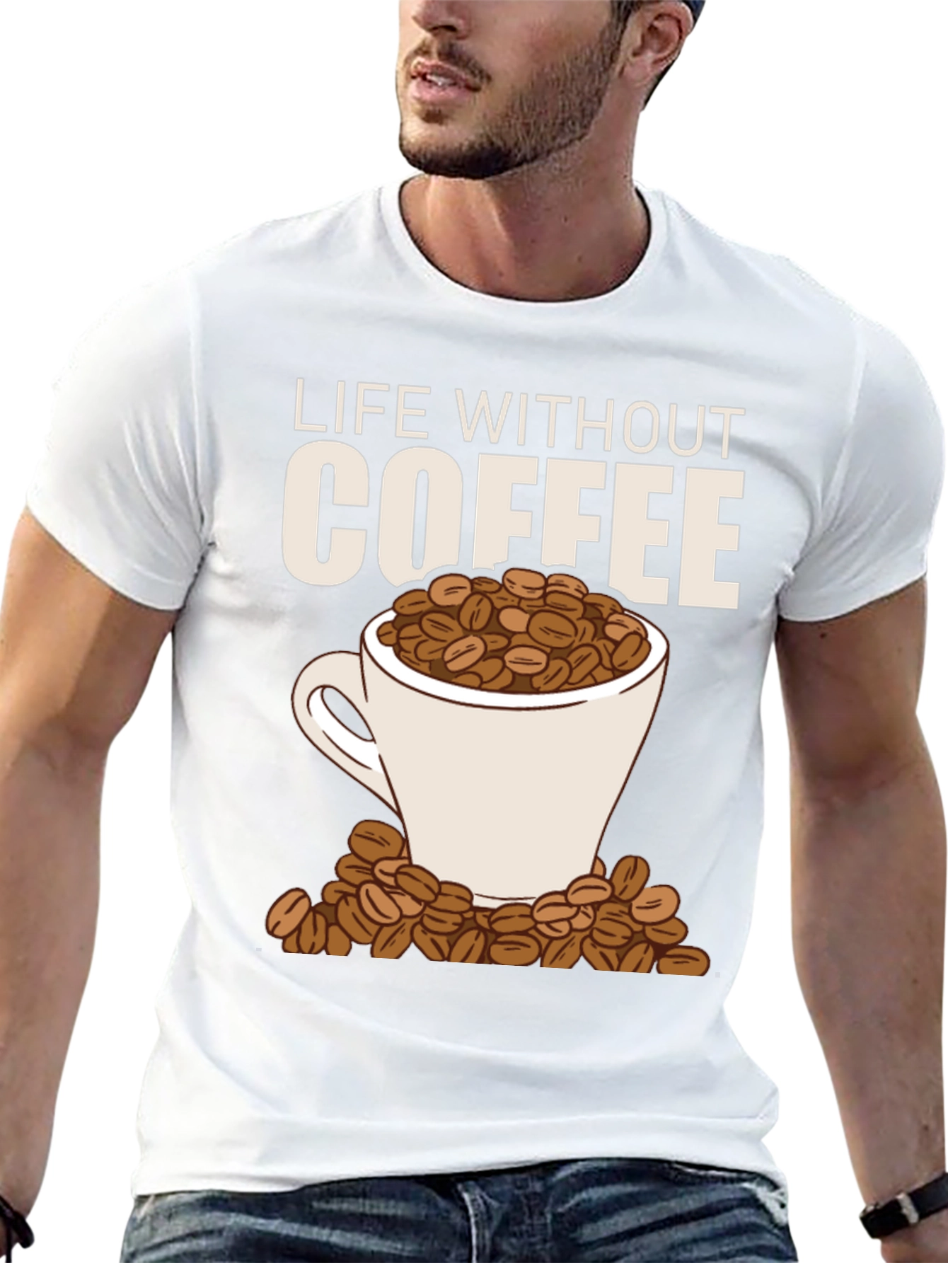 Black Life Without Coffee Graphic Tee - Funny Caffeine Lover Shirt view 13