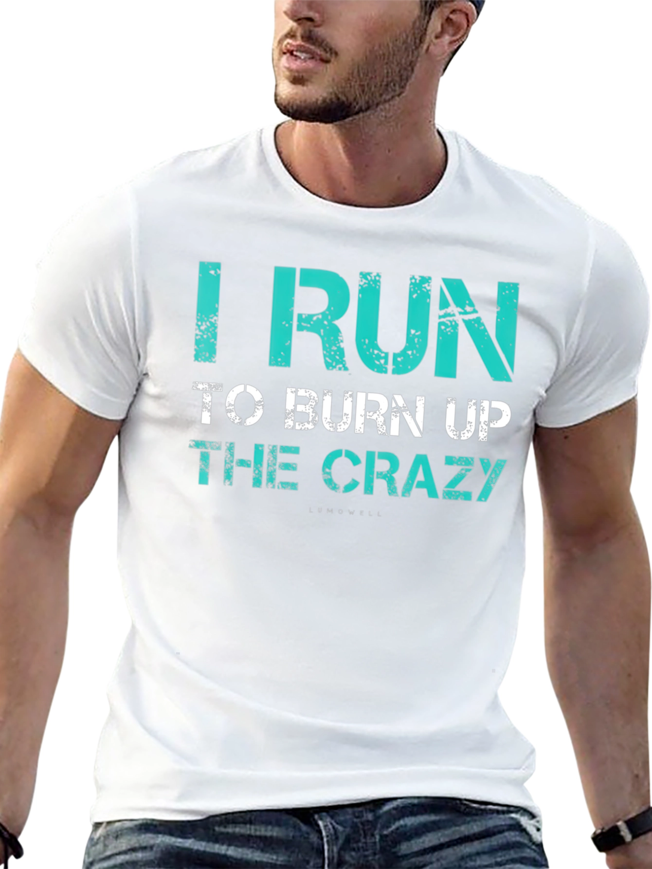 Black I Run to Burn Up the Crazy T-Shirt view 13