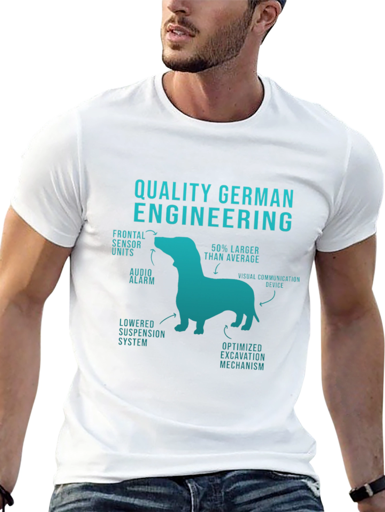 Black Quality German Engineering Funny Dog T-Shirt view 13